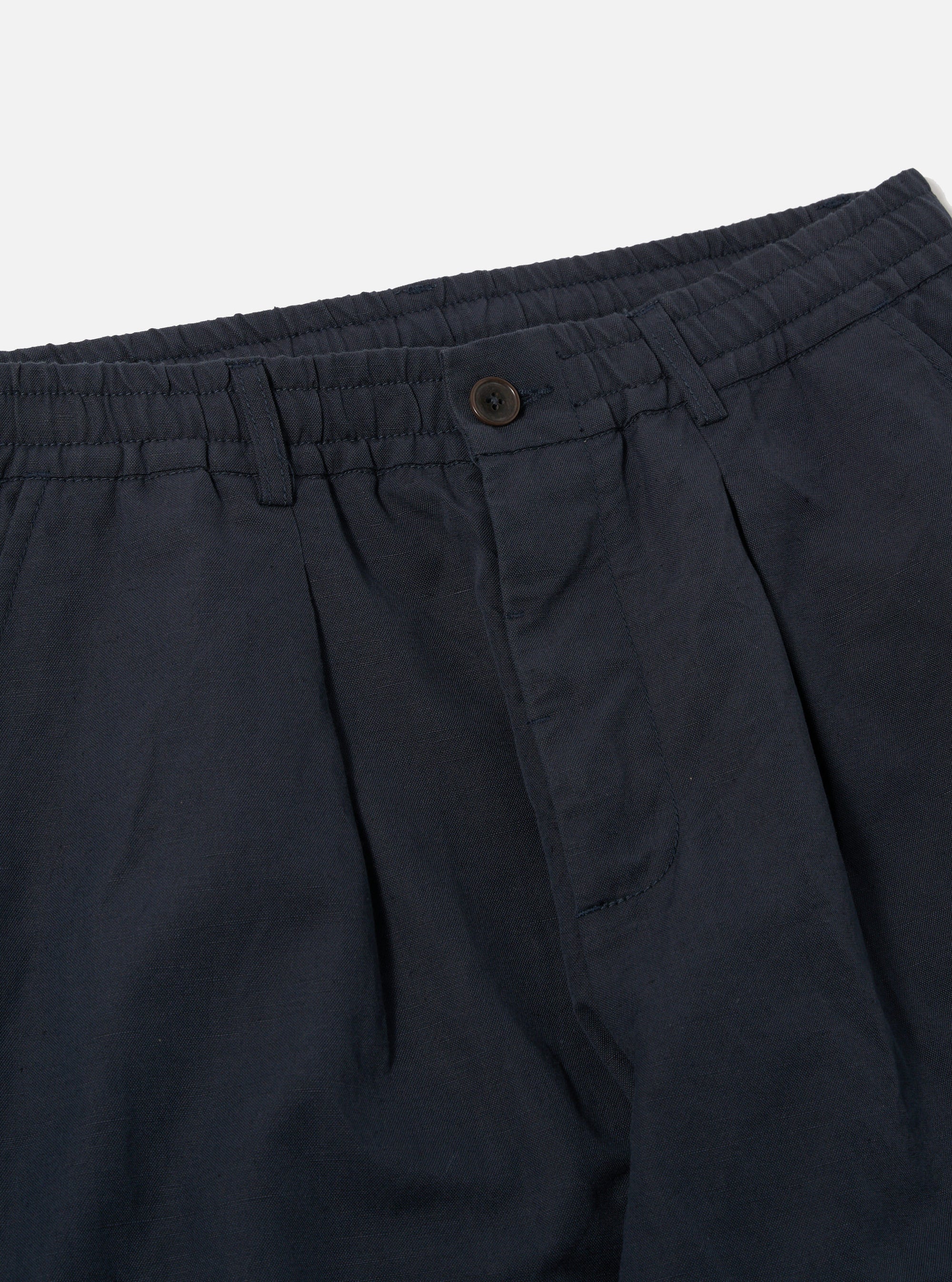 Navy Linen Slub Weave Oxford Pant