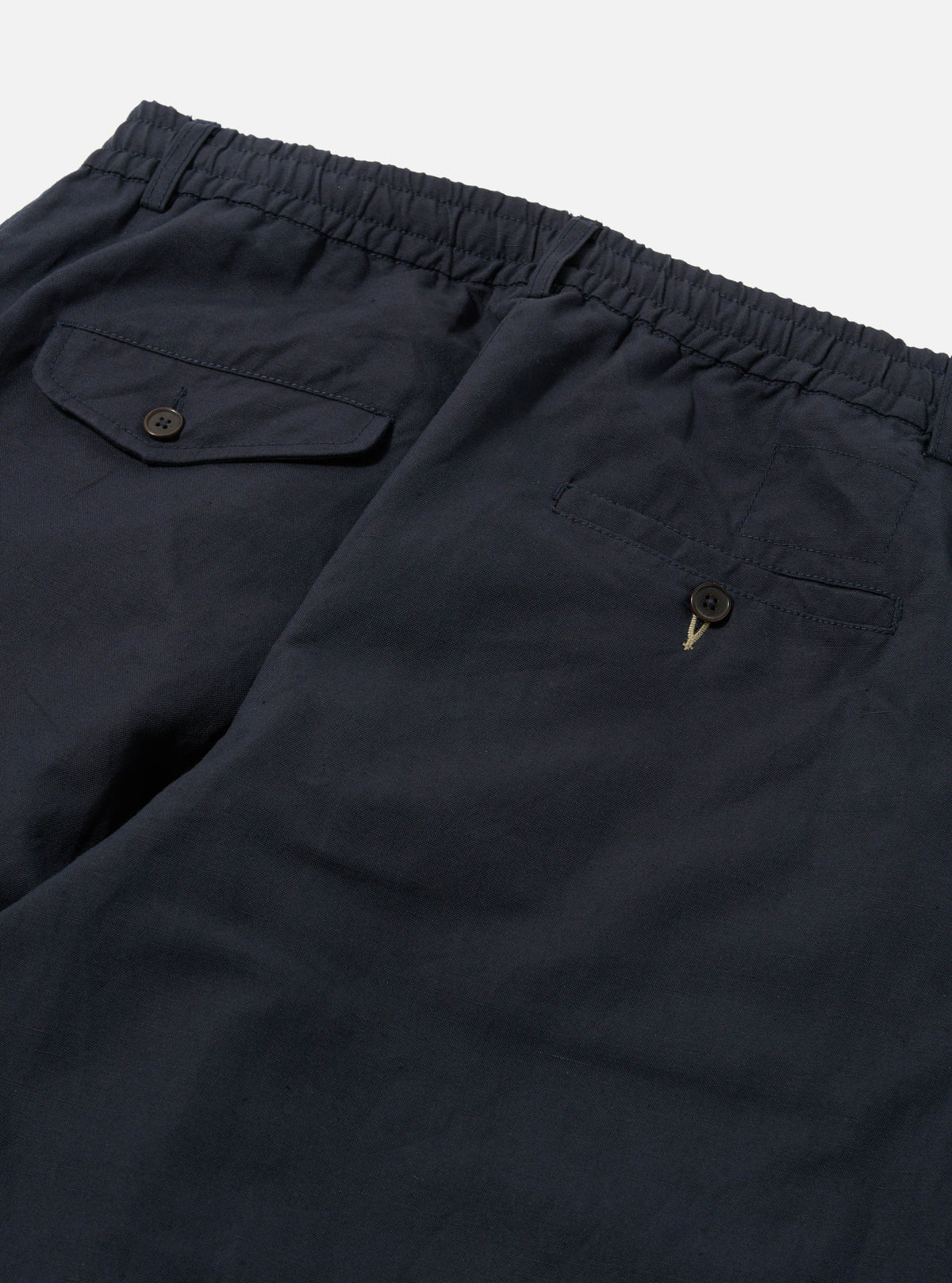 Navy Linen Slub Weave Oxford Pant