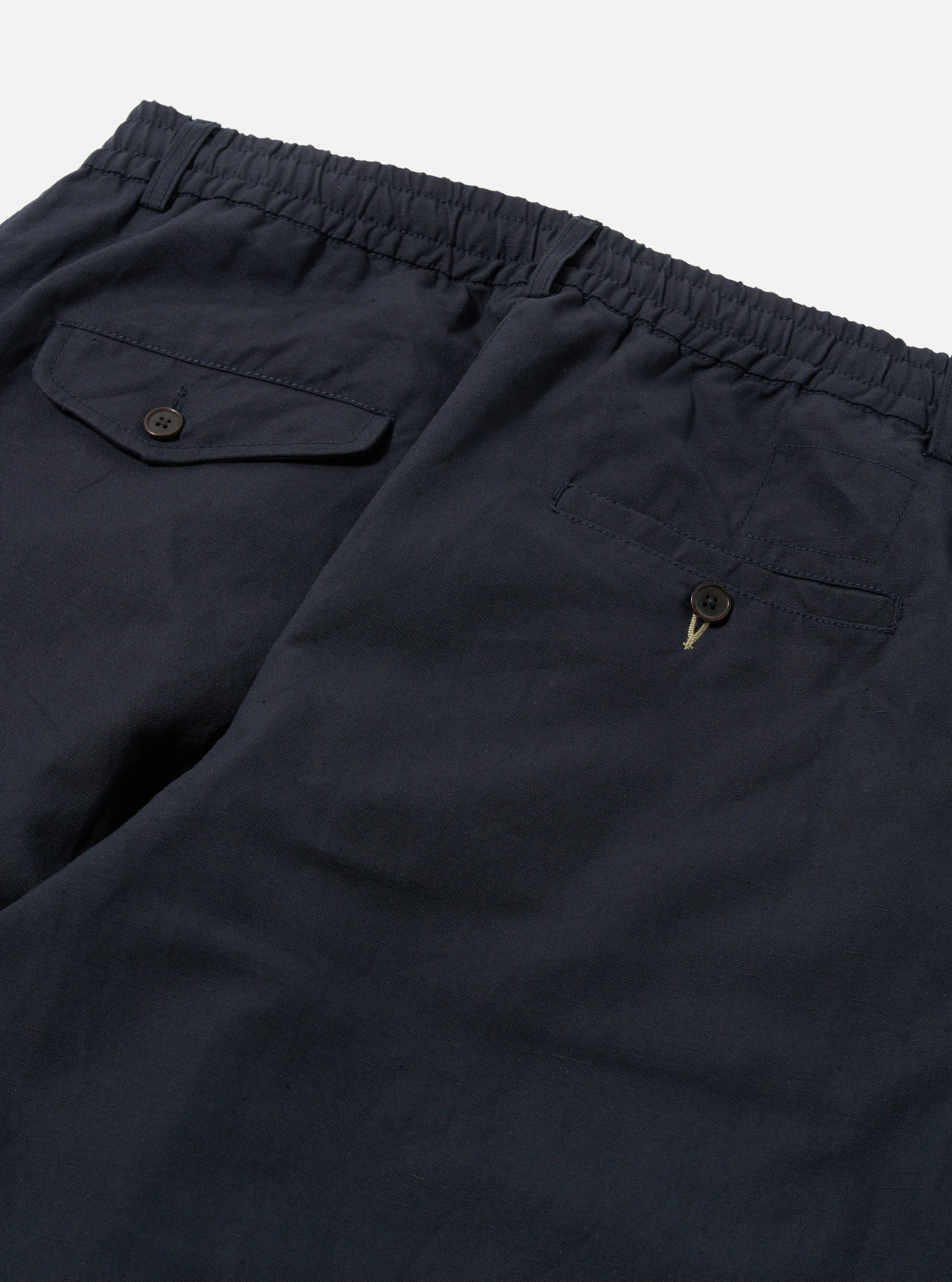 Navy Linen Slub Weave Oxford Pant