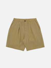 Yellow Japanese Seersucker Pleated Track Short