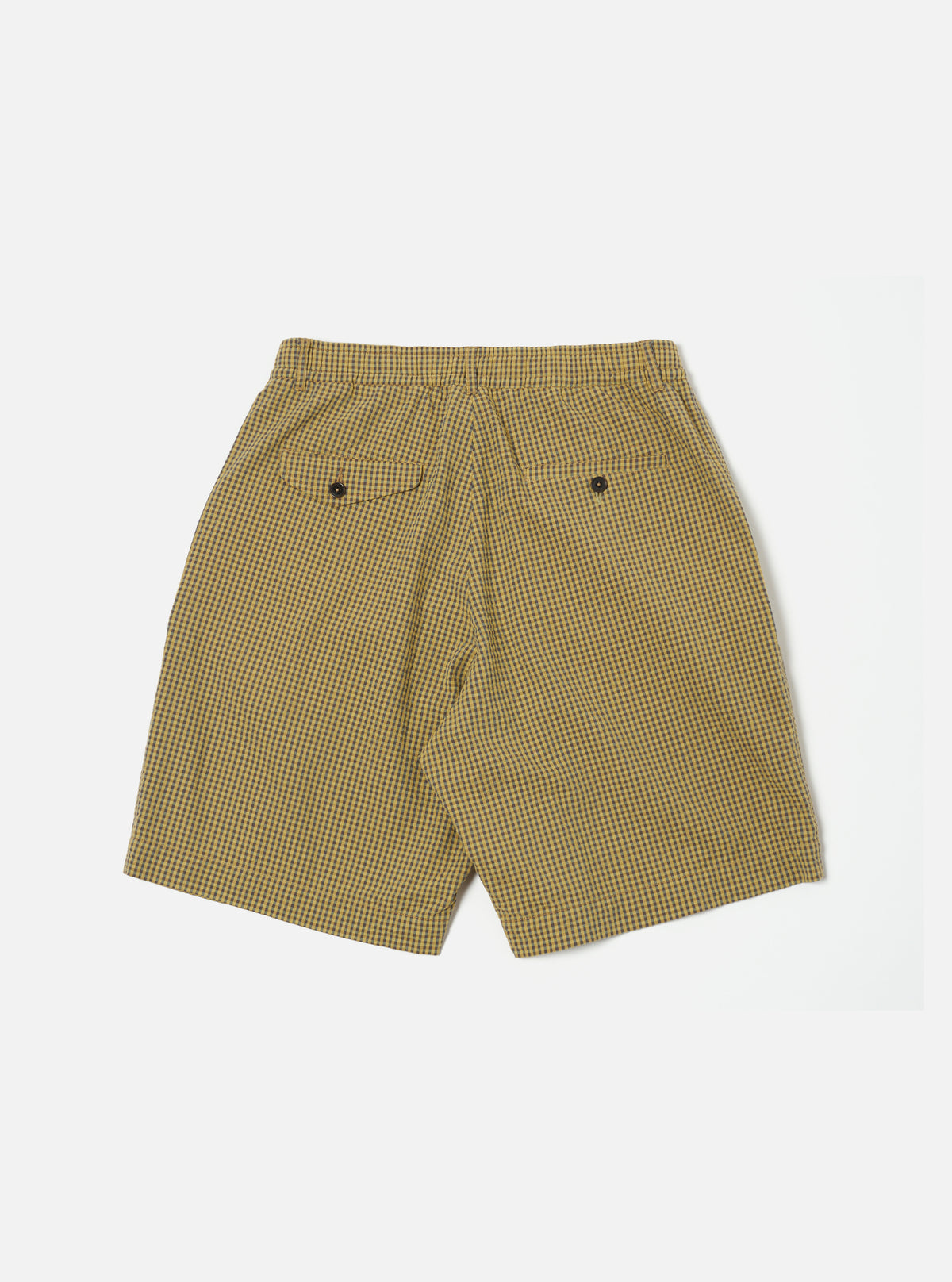 Yellow Japanese Seersucker Pleated Track Short