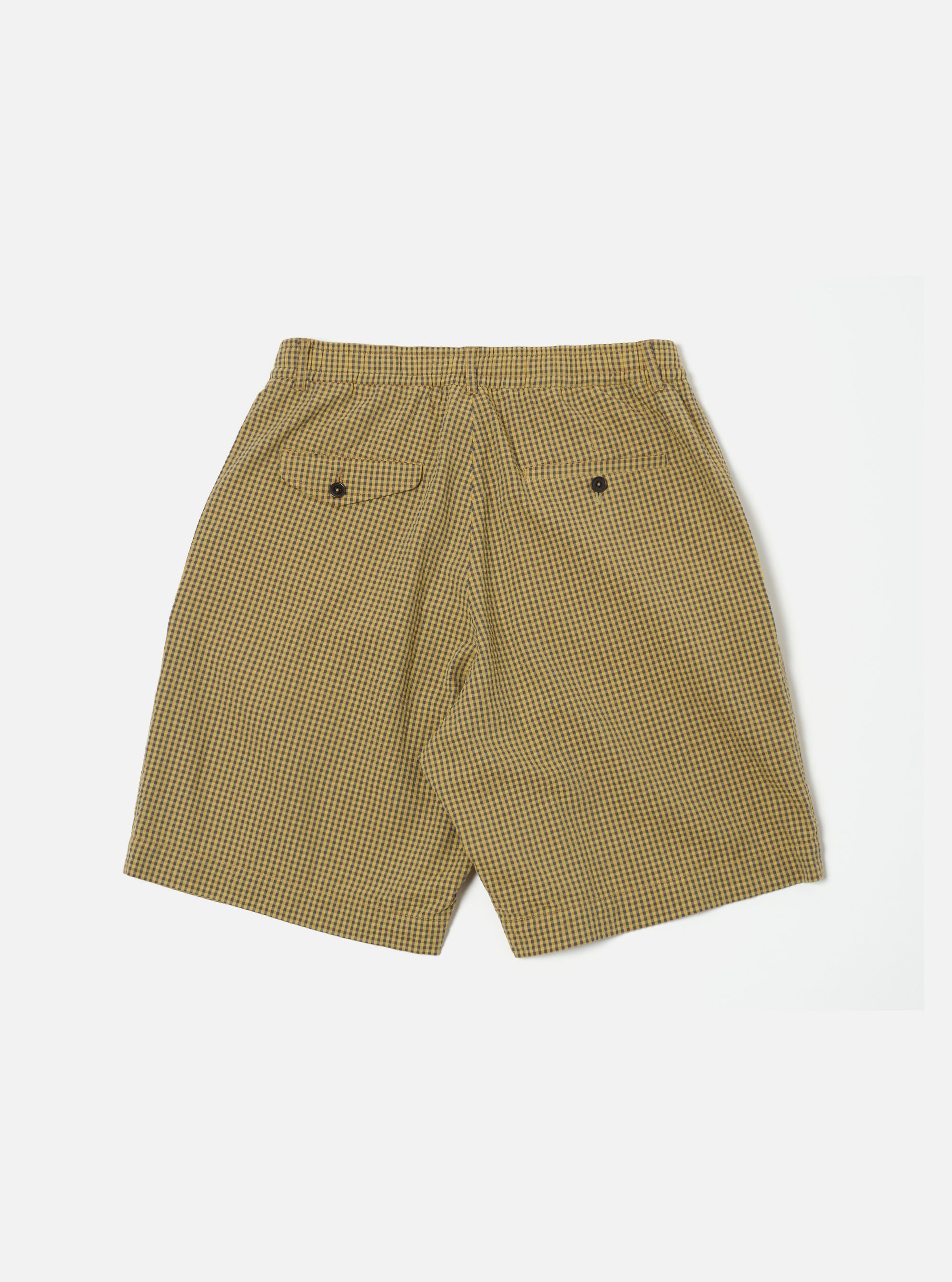 Yellow Japanese Seersucker Pleated Track Short