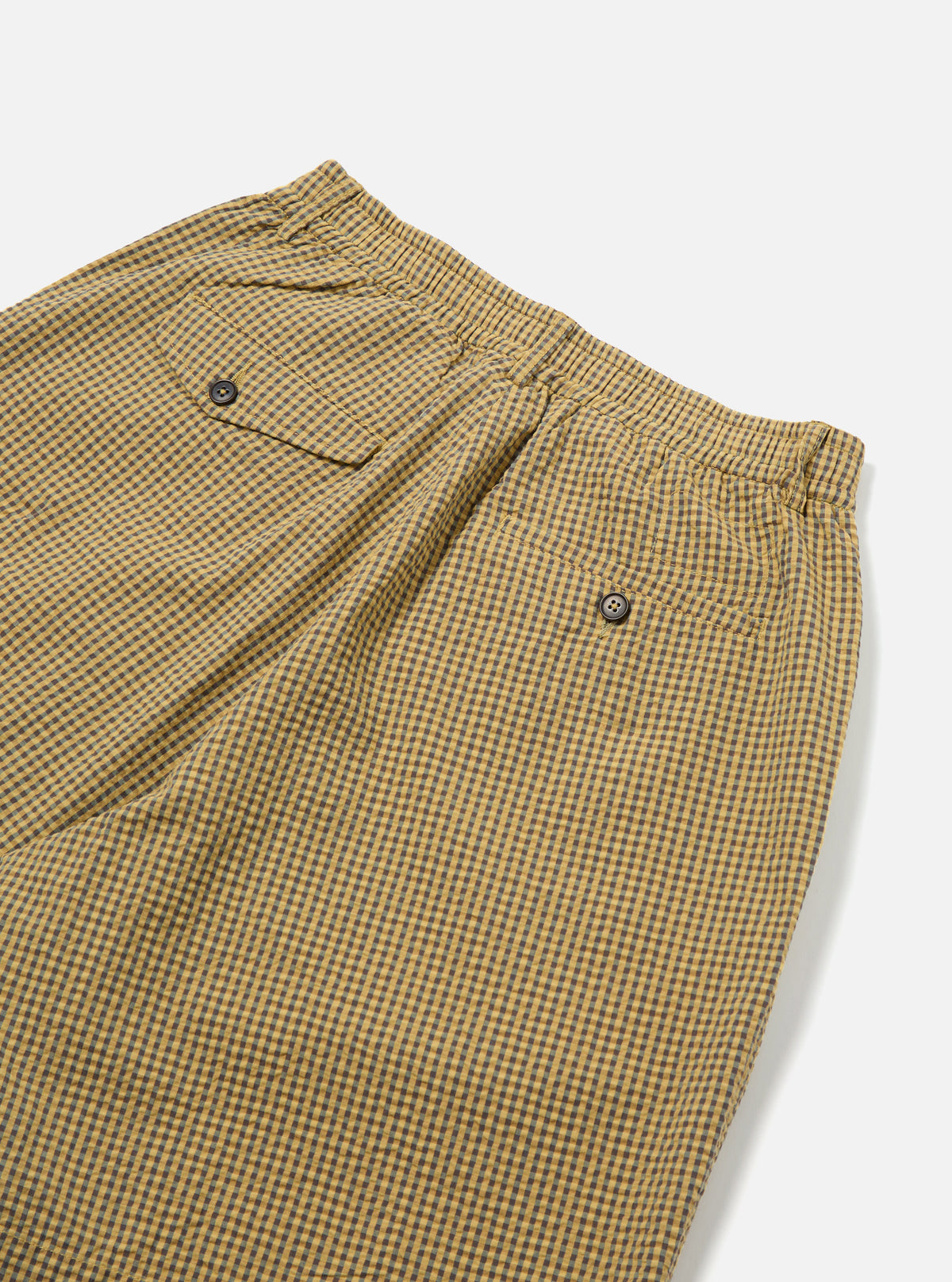Yellow Japanese Seersucker Pleated Track Short
