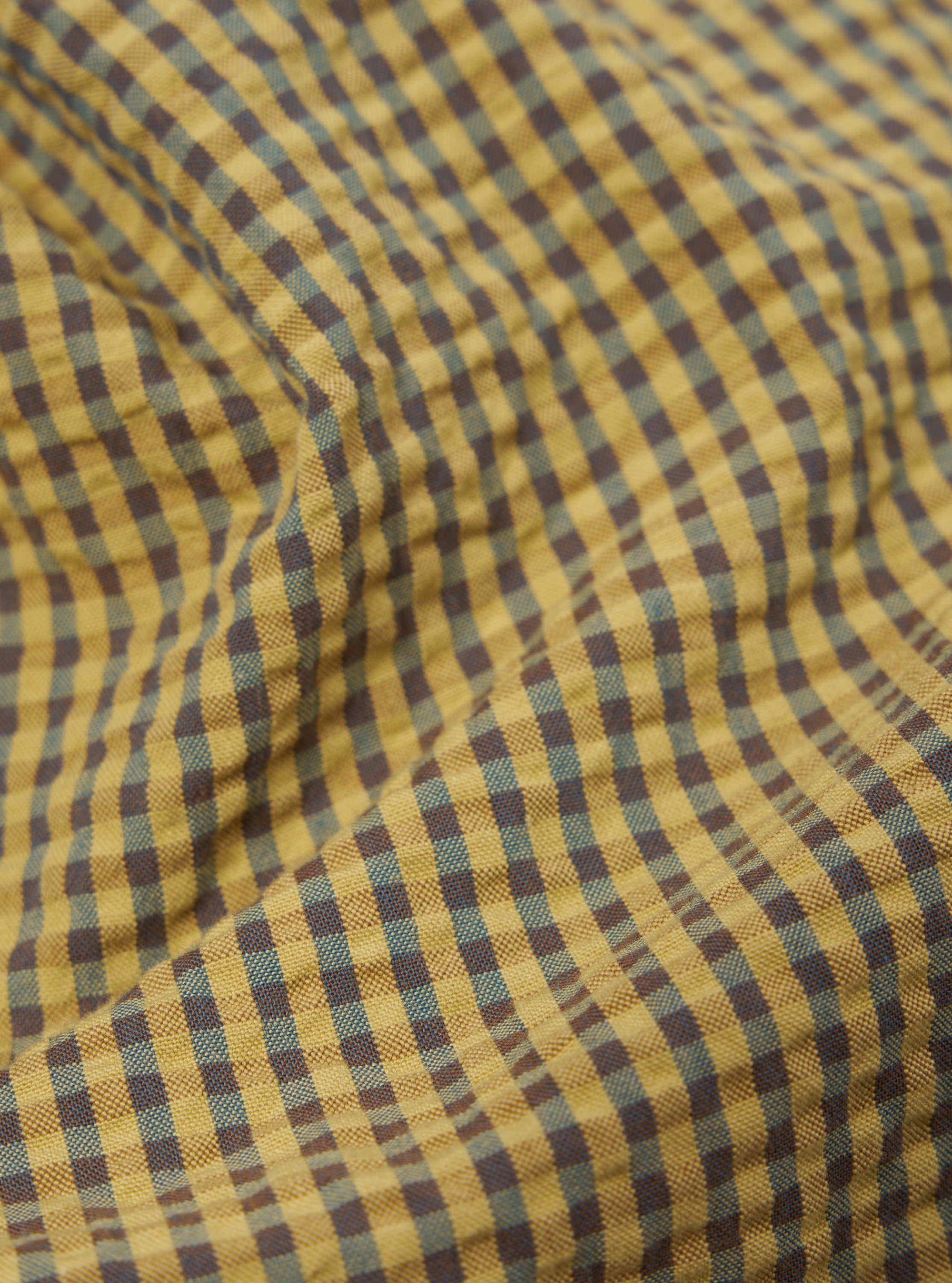 Yellow Japanese Seersucker Pleated Track Short