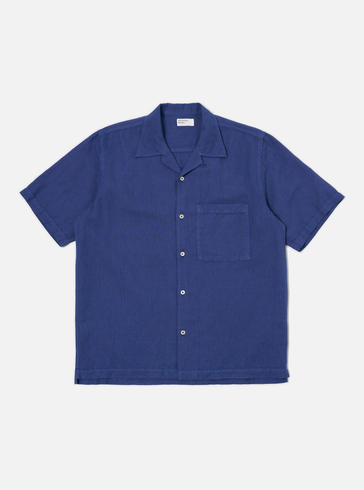 Blue Linen Cotton Shirting Camp Shirt