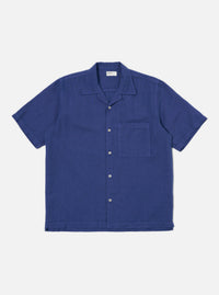 Blue Linen Cotton Shirting Camp Shirt