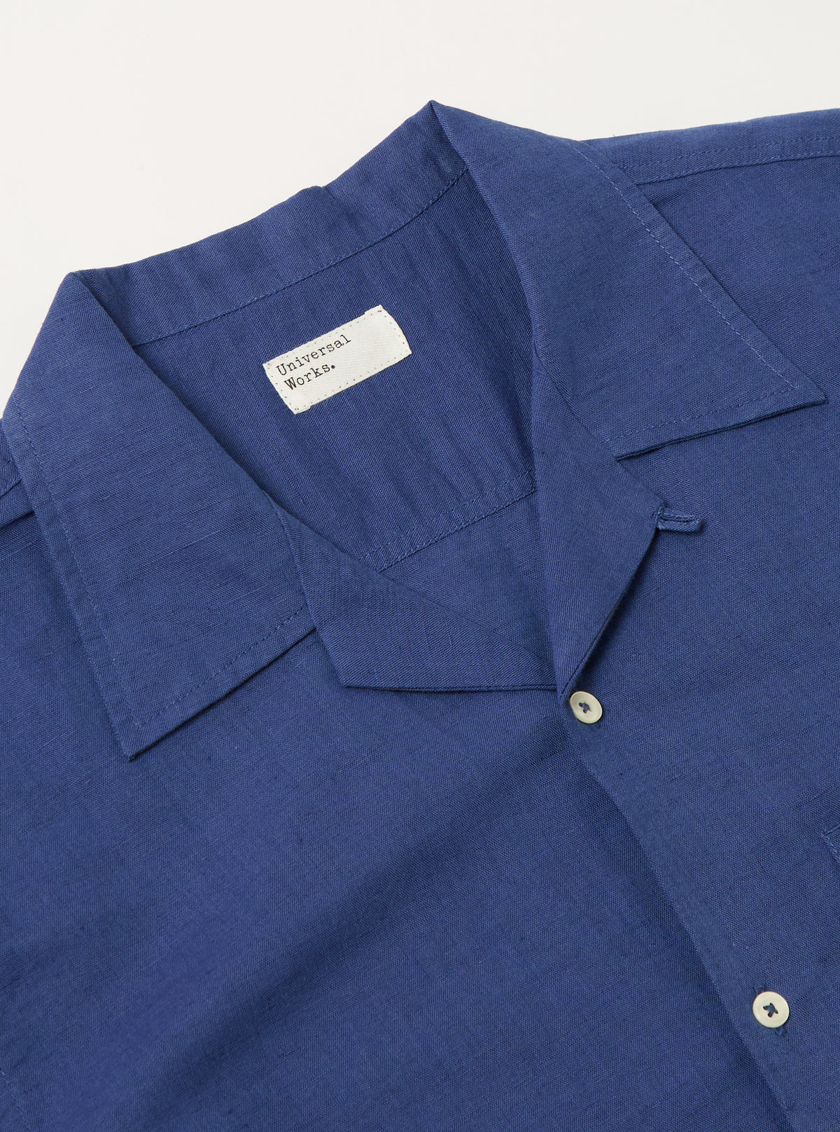 Blue Linen Cotton Shirting Camp Shirt