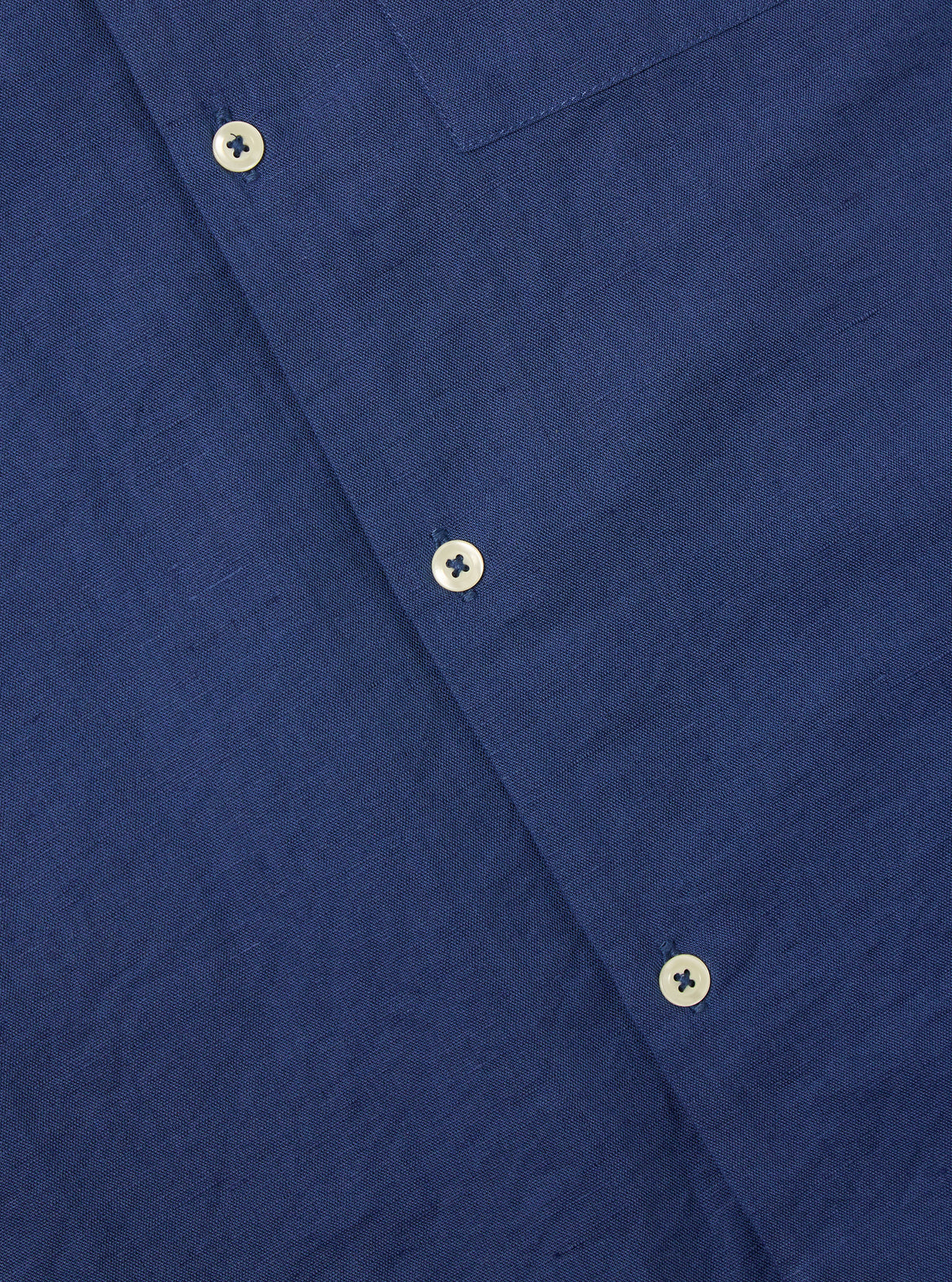 Blue Linen Cotton Shirting Camp Shirt