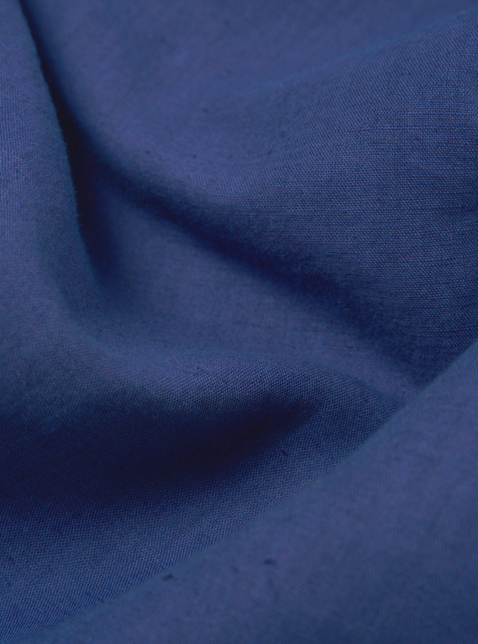 Blue Linen Cotton Shirting Camp Shirt