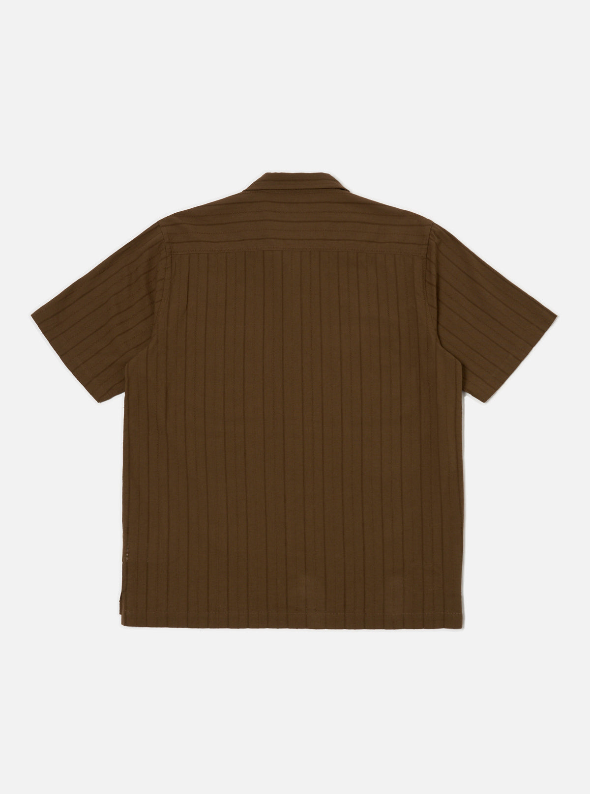 Brown Dobby Self Stripe Camper Shirt