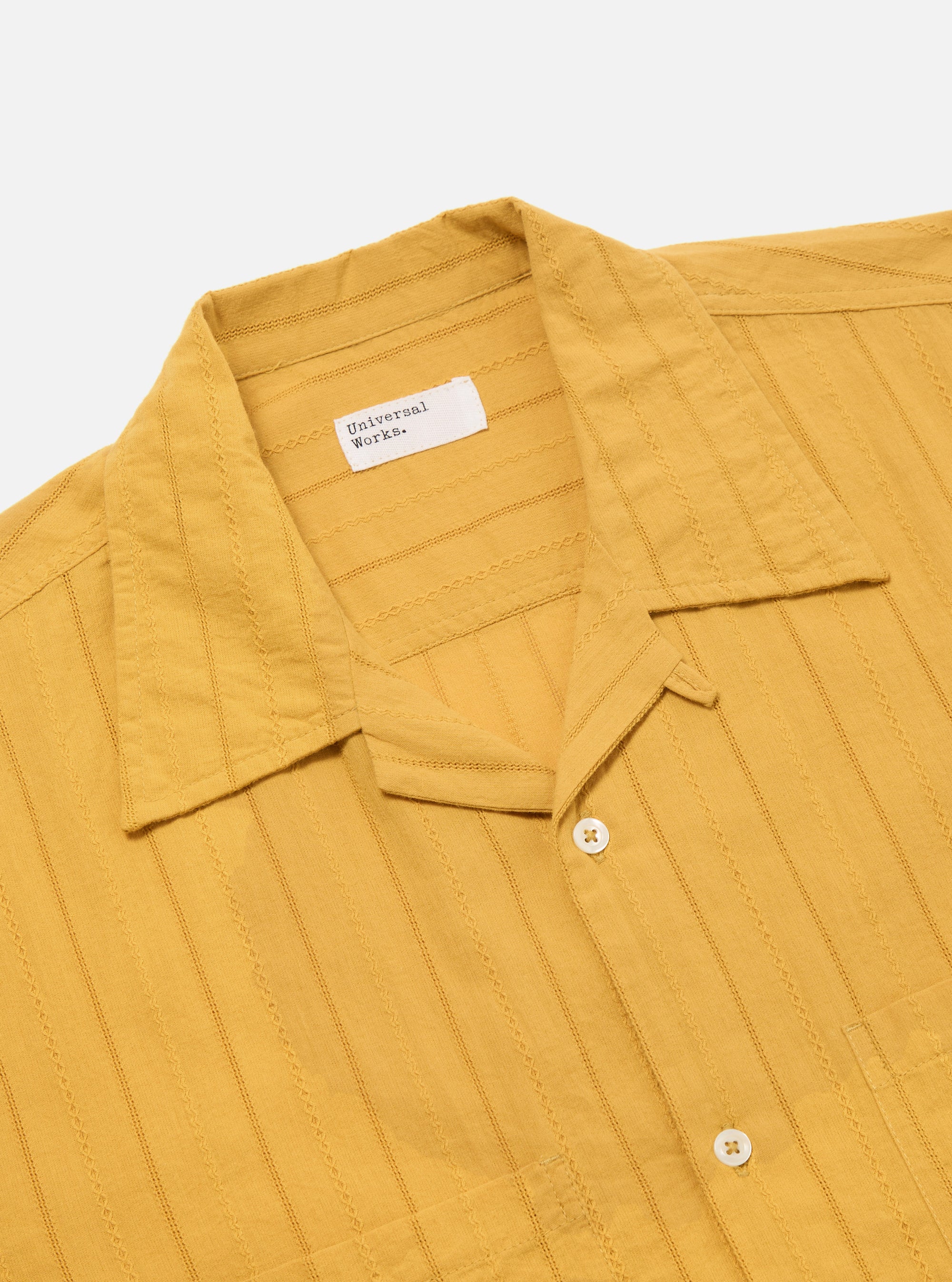 Mustard Dobby Self Stripe Camper Shirt