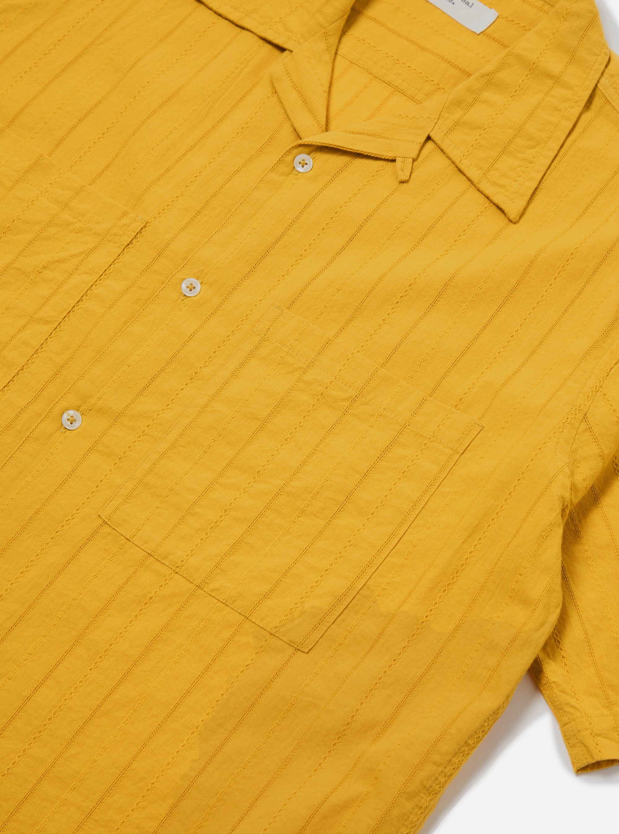 Mustard Dobby Self Stripe Camper Shirt