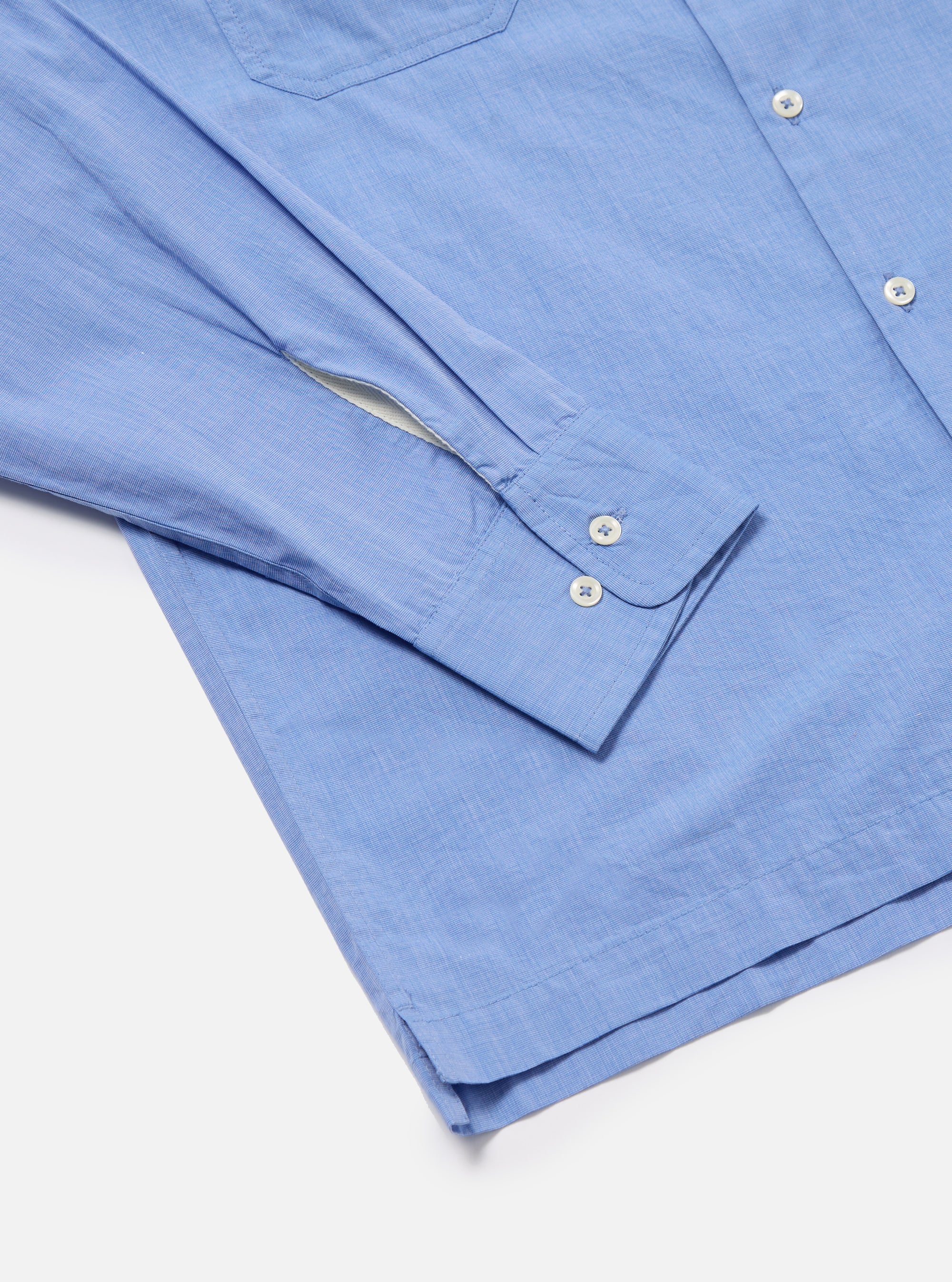 Blue End On End Cotton Garage Shirt