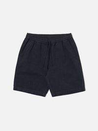 Navy Linen Slub Weave Simple Short