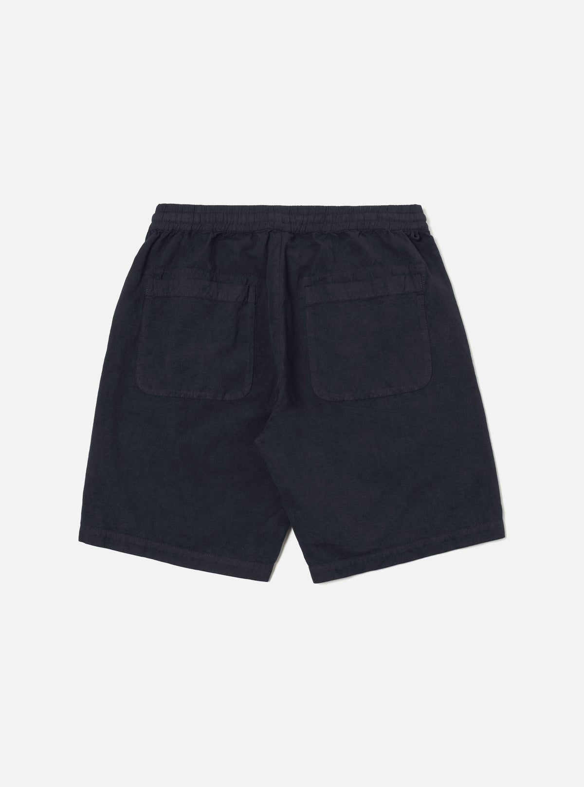 Navy Linen Slub Weave Simple Short