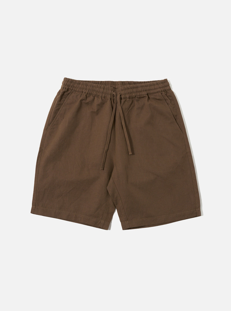 Khaki Linen Slub Weave Simple Short