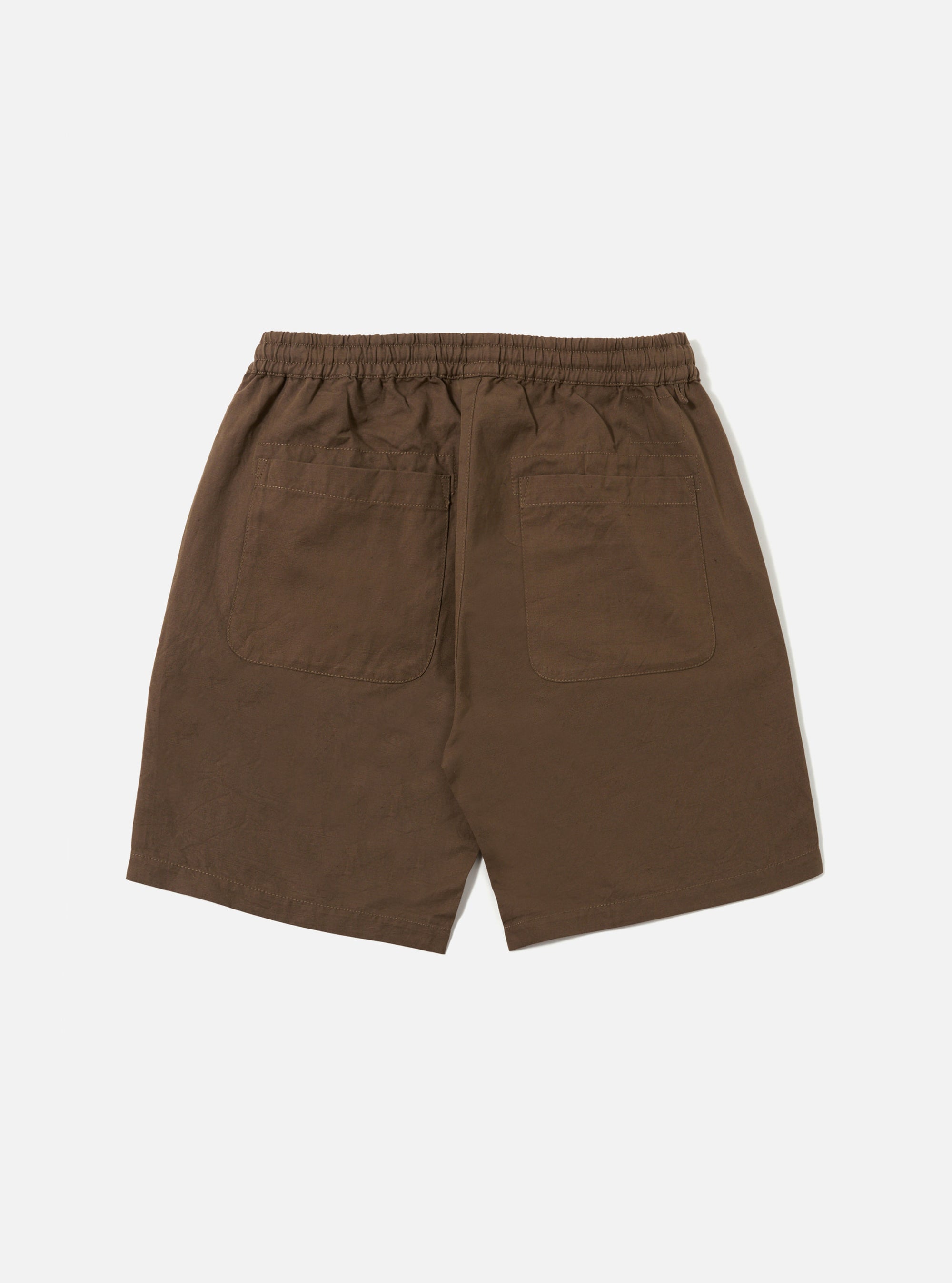 Khaki Linen Slub Weave Simple Short