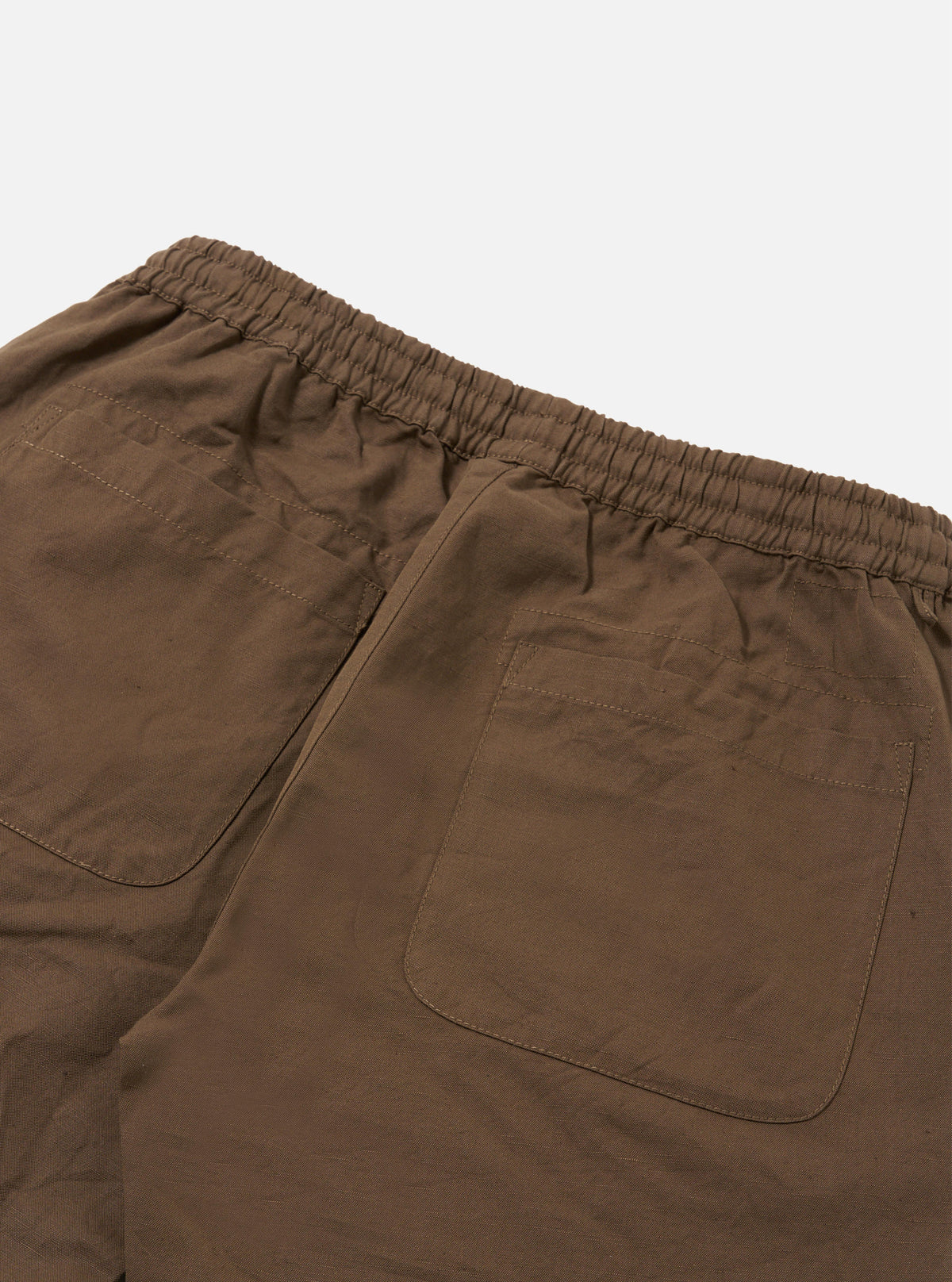 Khaki Linen Slub Weave Simple Short