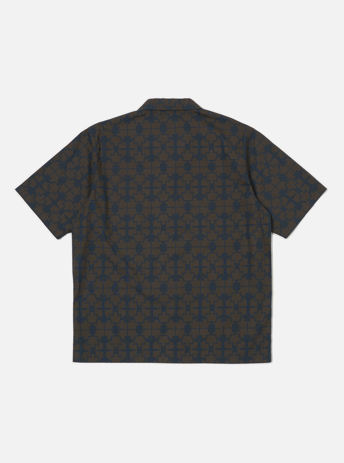 Navy Mitla Print Cotton Road Shirt
