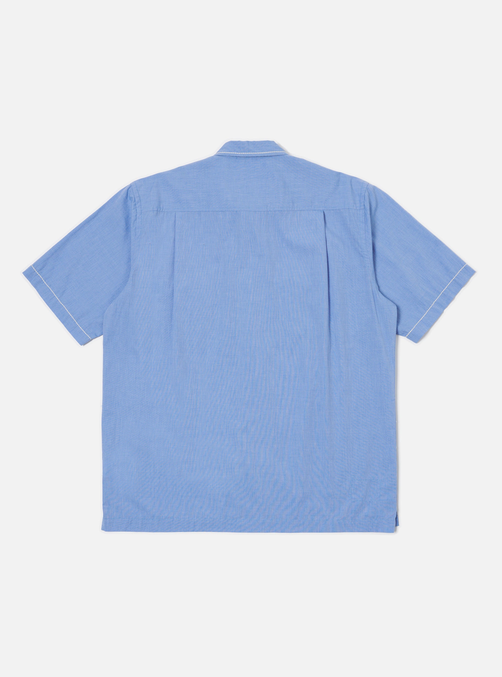 Blue End On End Cotton Utility SS Shirt