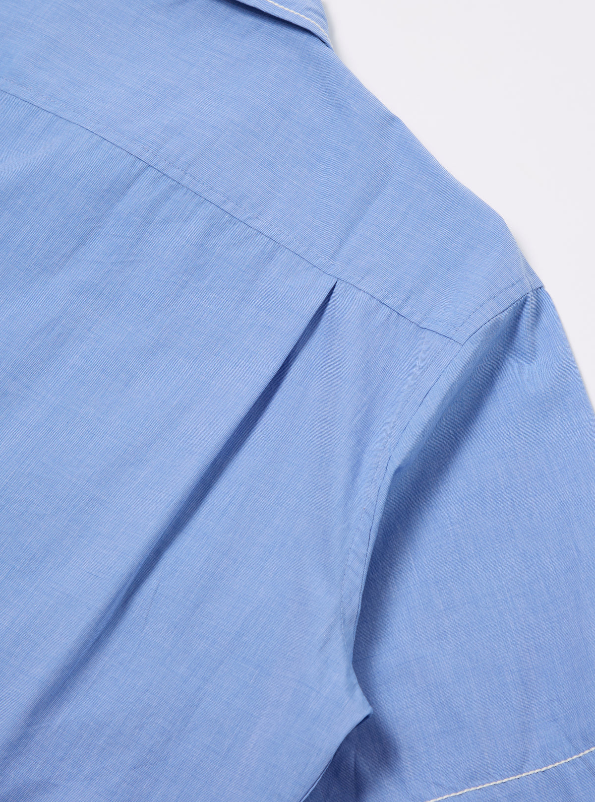 Blue End On End Cotton Utility SS Shirt