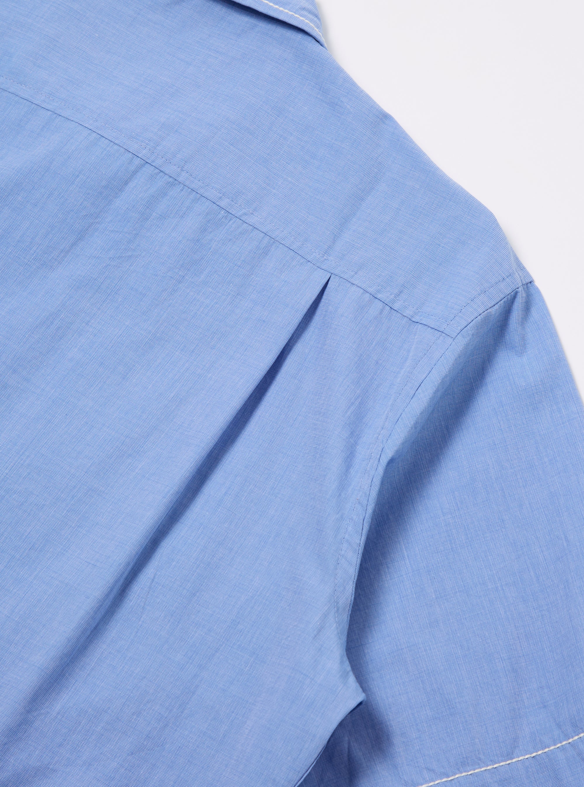 Blue End On End Cotton Utility SS Shirt