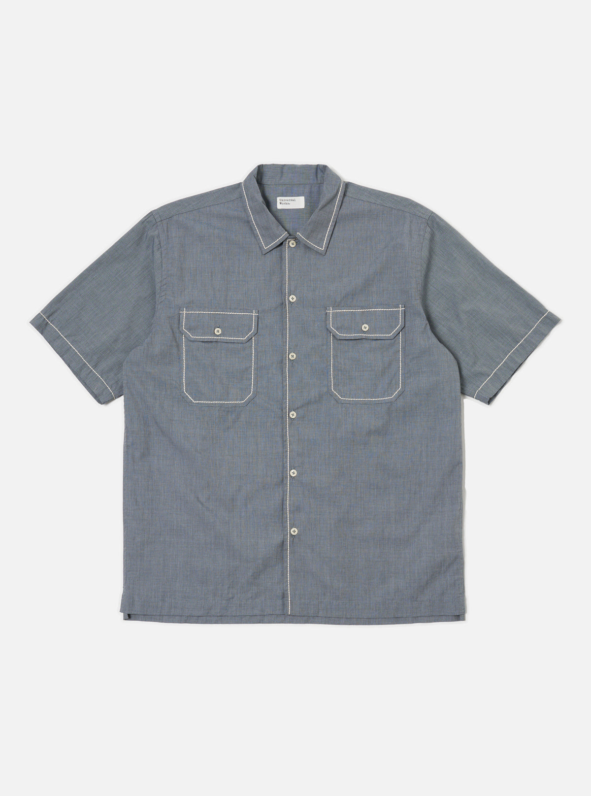 Grey End On End Cotton Utility SS Shirt