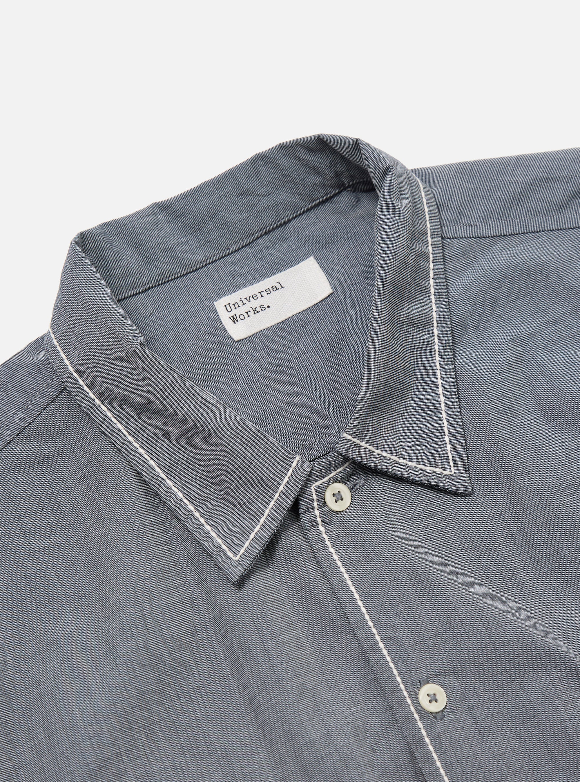 Grey End On End Cotton Utility SS Shirt