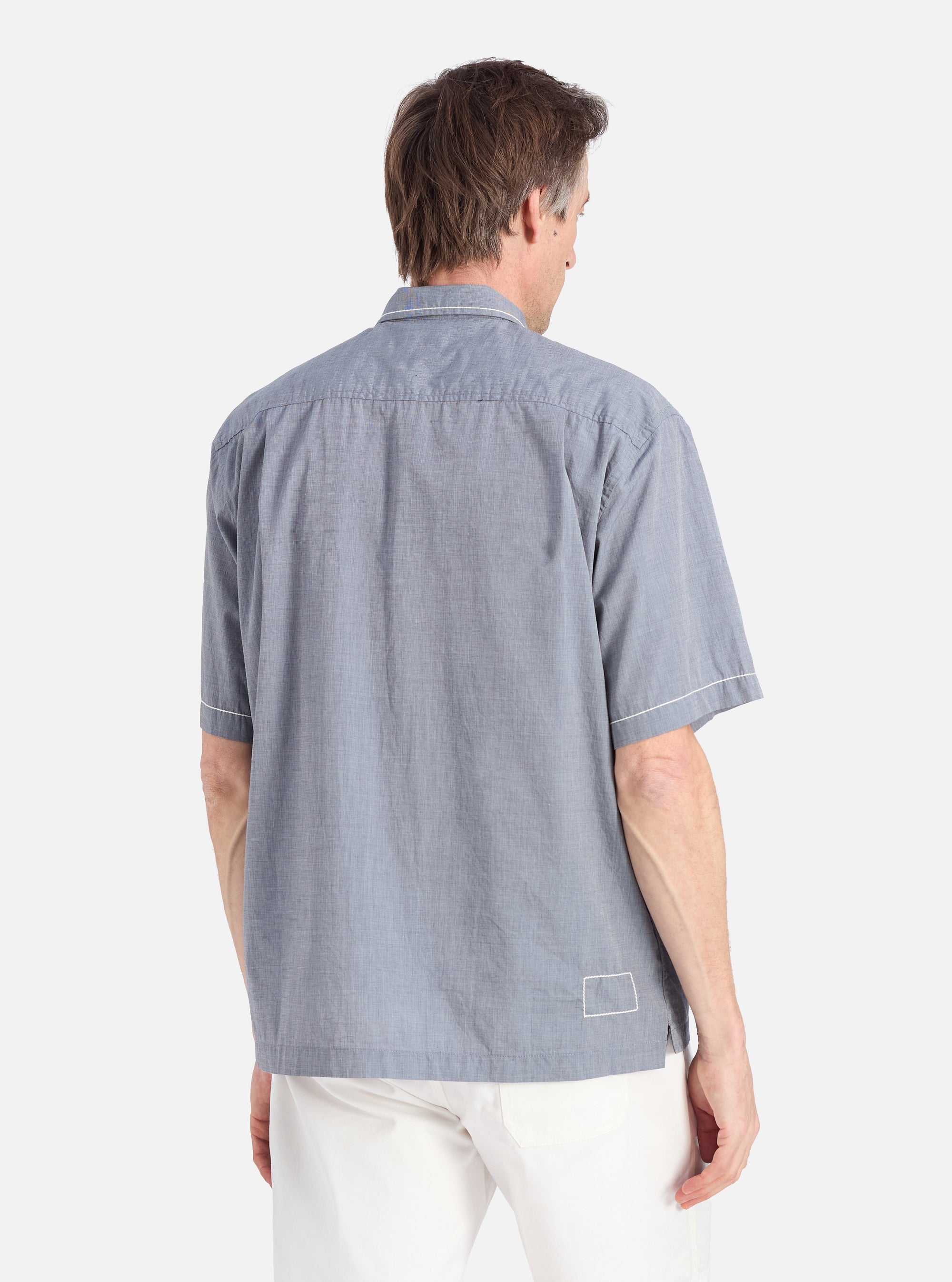 Grey End On End Cotton Utility SS Shirt