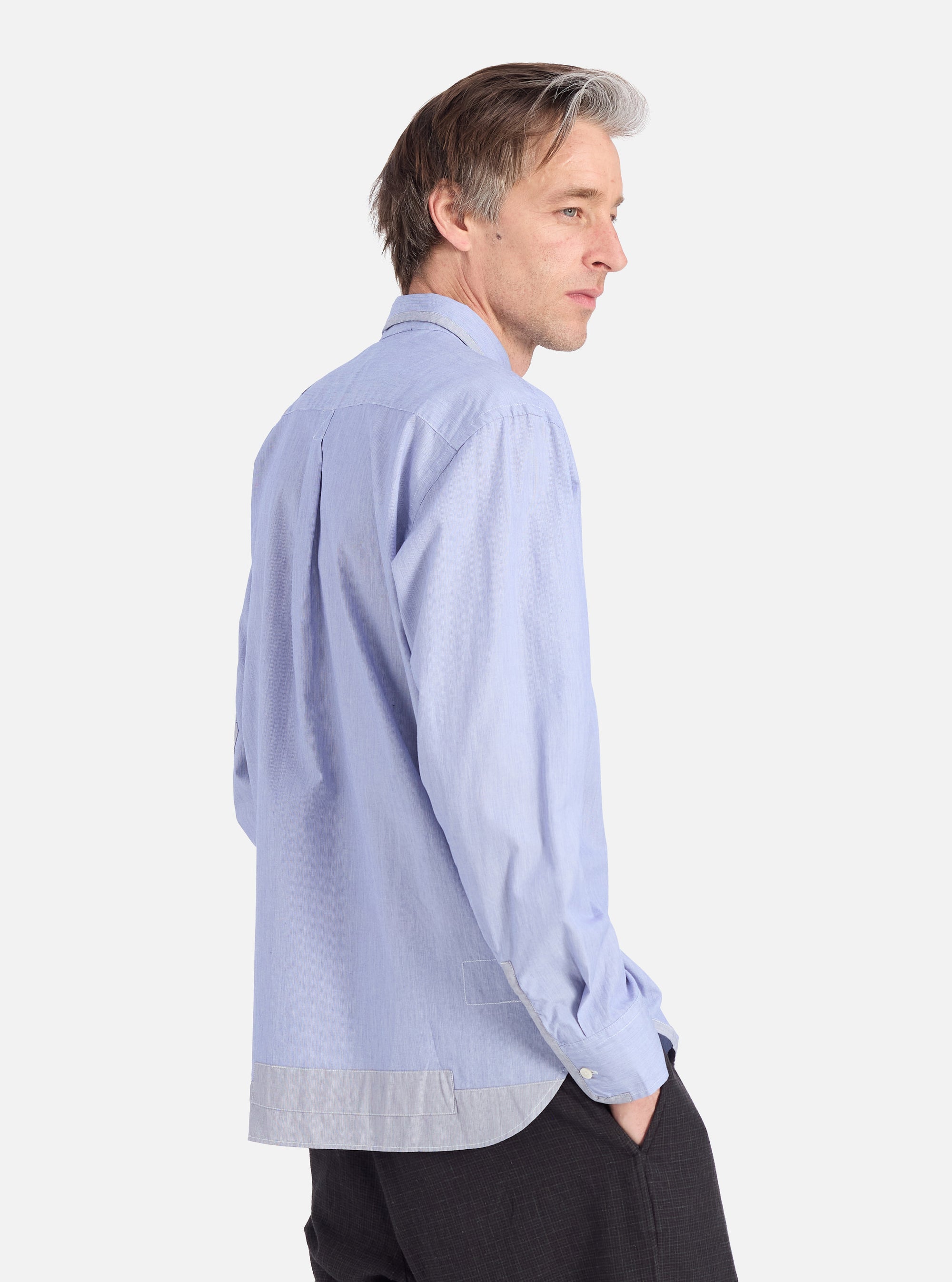 Mixed Blue Mixed Classics Patched Lazy Day Shirt