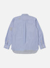 Back view of the Mixed Blue Mixed Classics Patched Lazy Day Shirt. The shirt is light blue with patches and is laid flat on a white background.