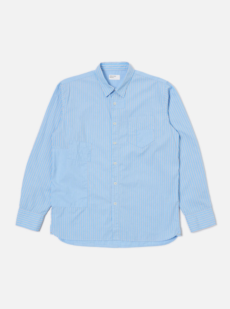 Blue Vila Stripes Patched Shirt