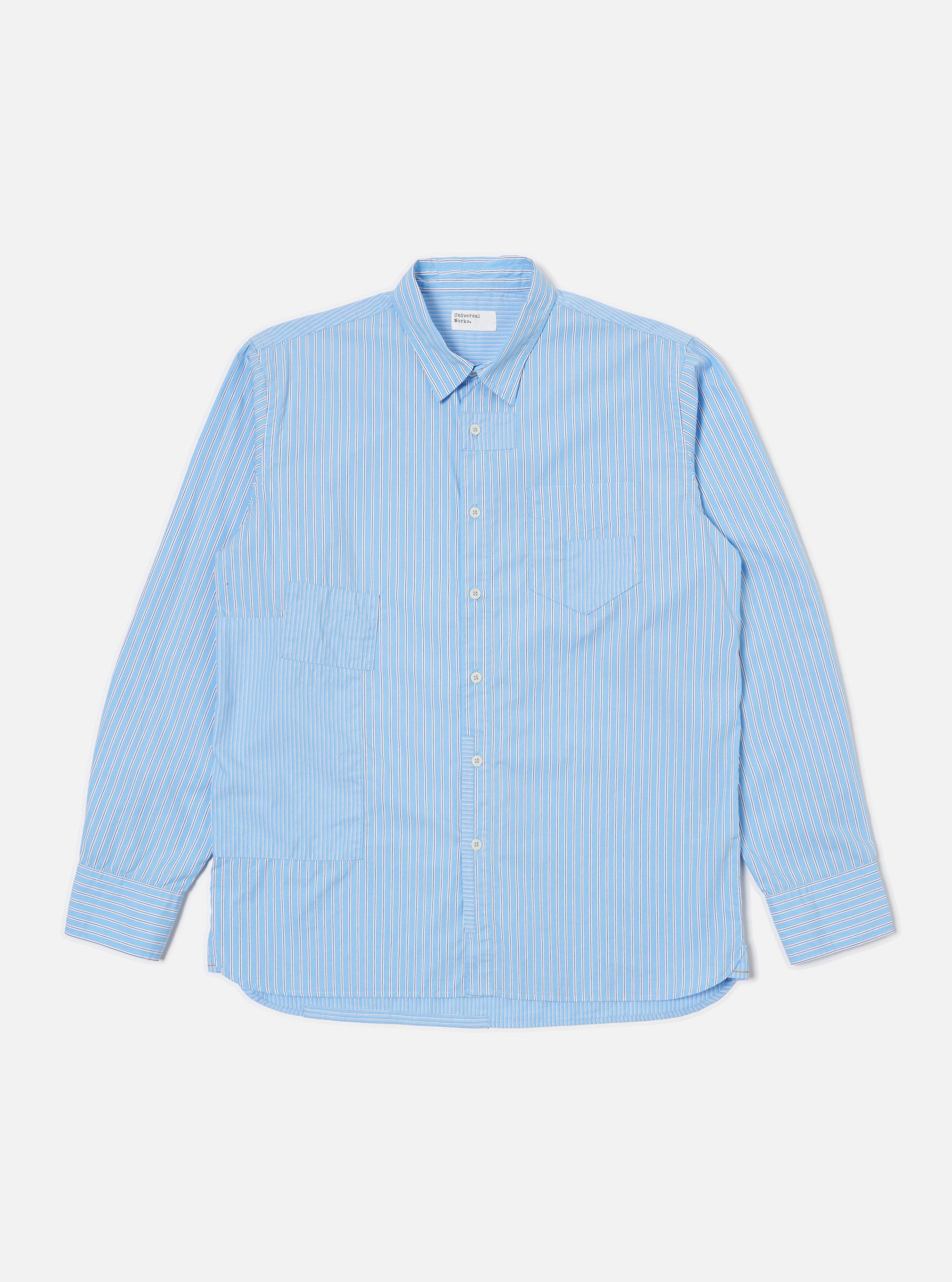 Blue Vila Stripes Patched Shirt