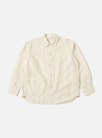 Ecru Linen Cotton Shirting Travail Overshirt