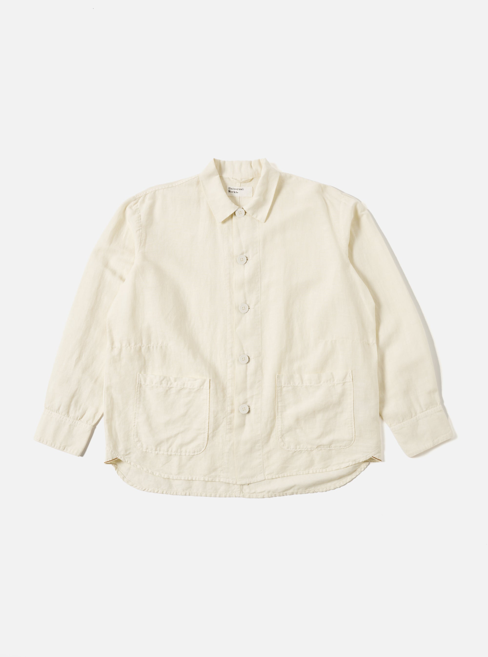 Ecru Linen Cotton Shirting Travail Overshirt