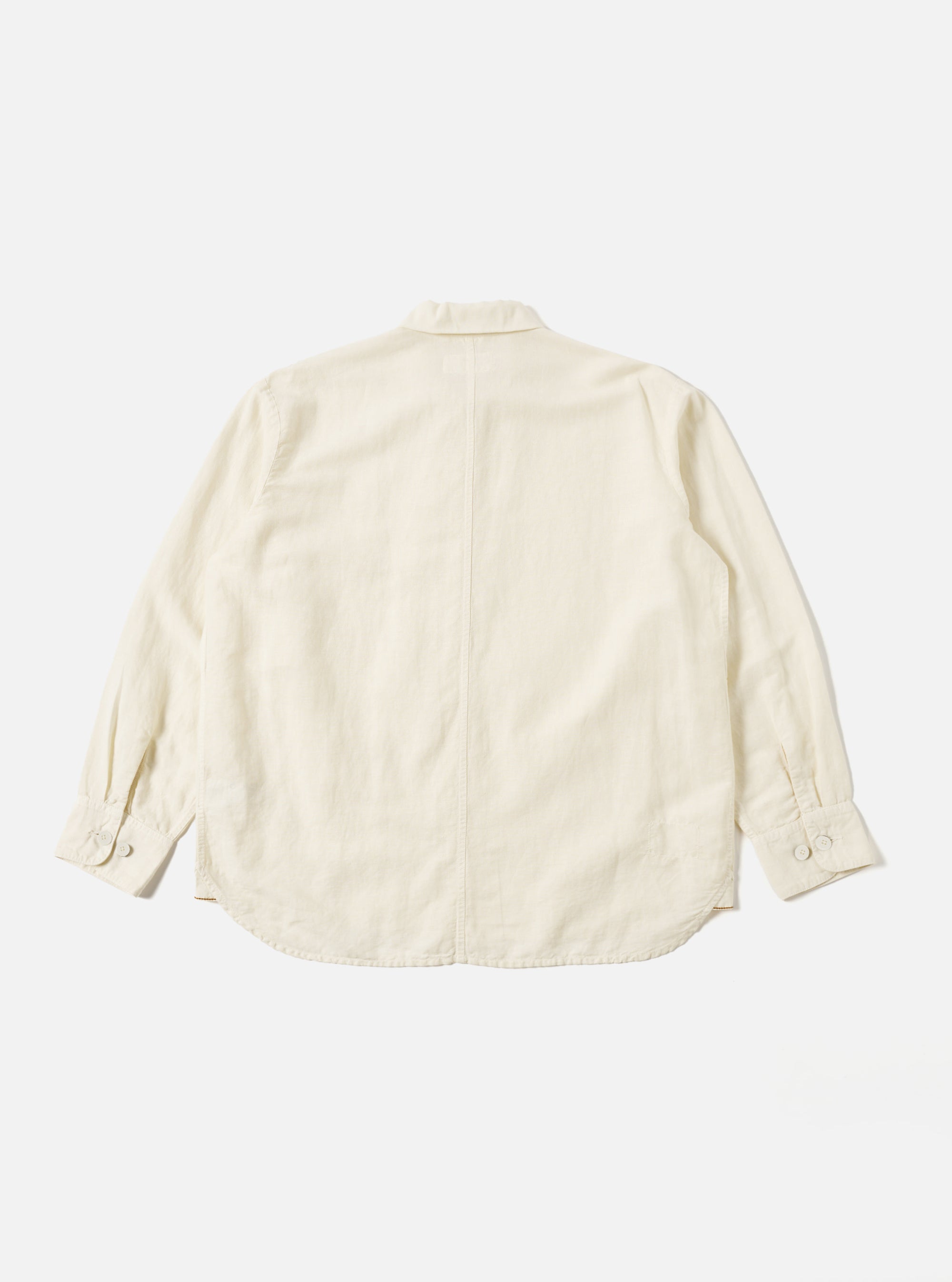 Ecru Linen Cotton Shirting Travail Overshirt