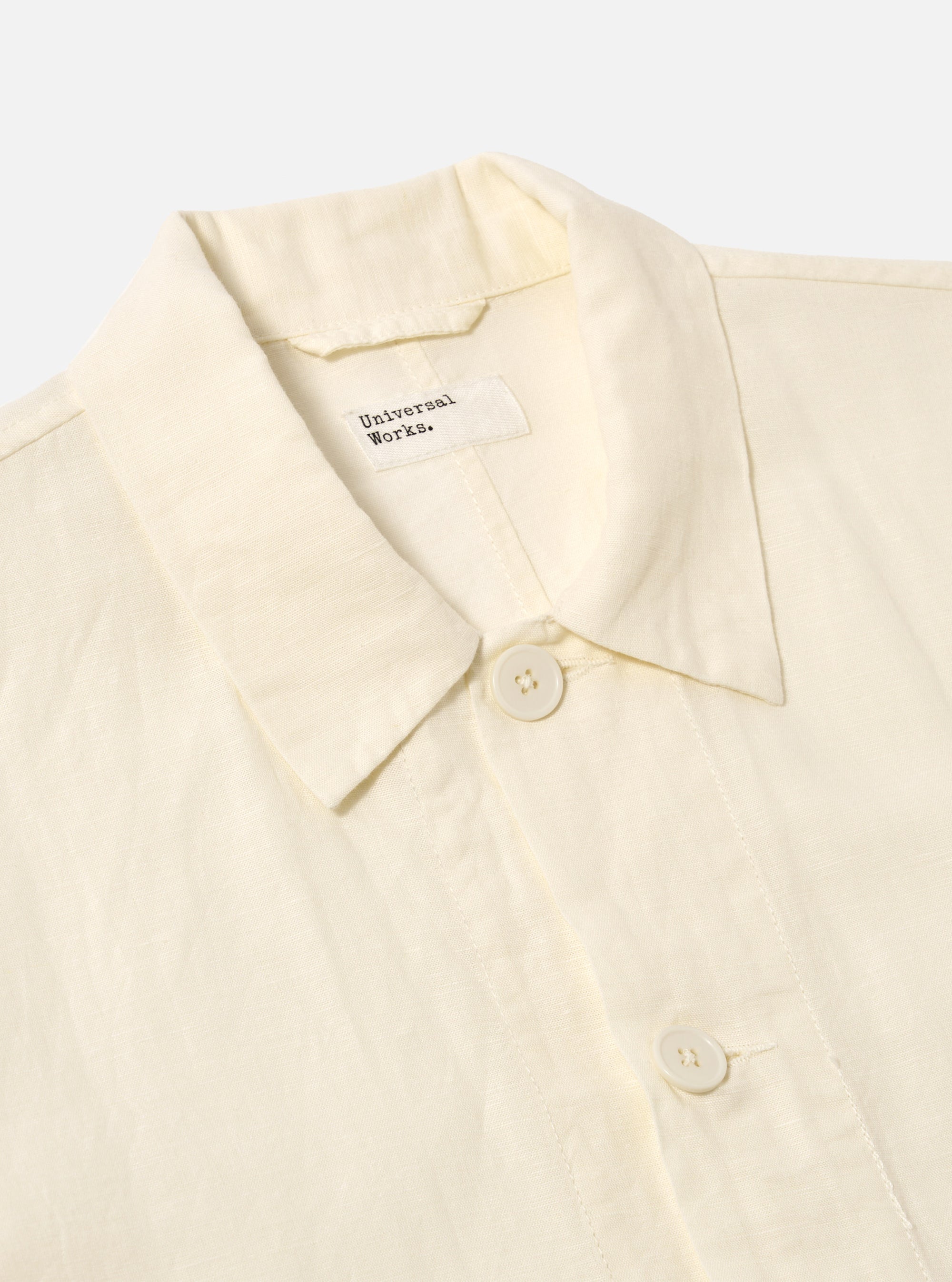 Ecru Linen Cotton Shirting Travail Overshirt