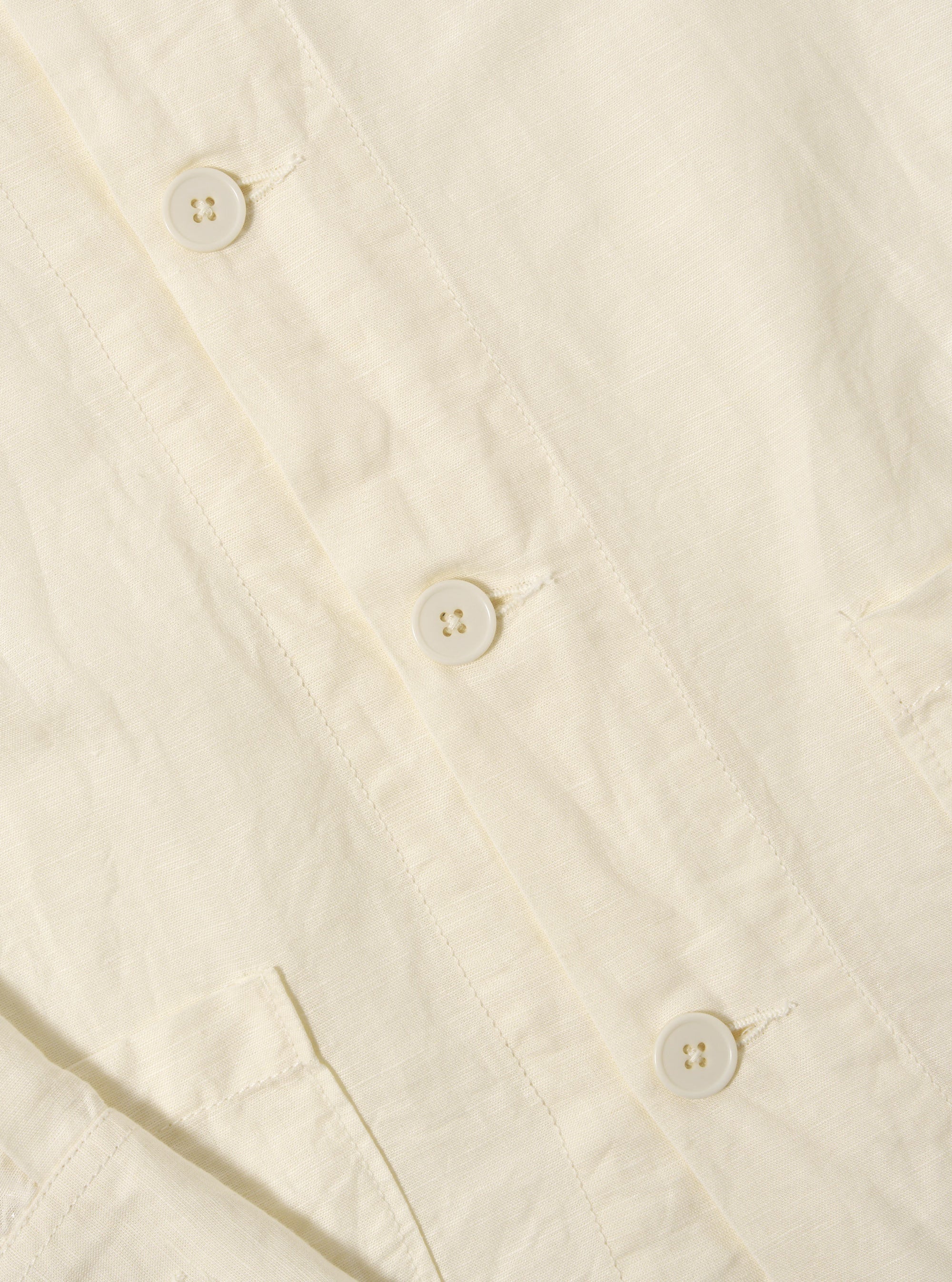 Ecru Linen Cotton Shirting Travail Overshirt