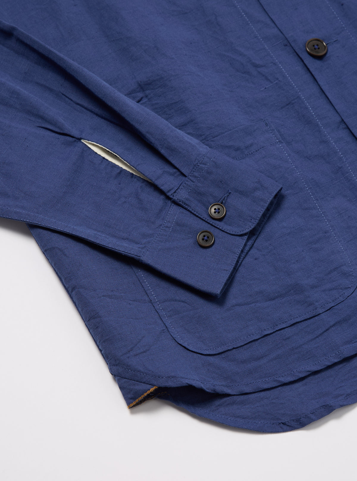 Blue Linen Cotton Shirting Travail Overshirt