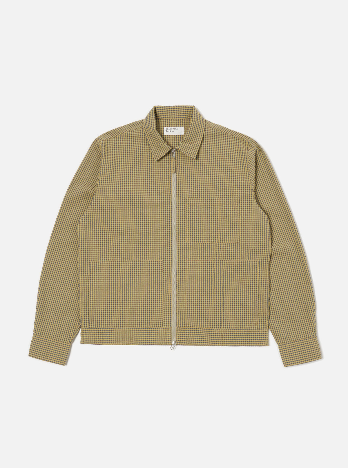 Yellow Japanese Seersucker Zip Uniform Jacket