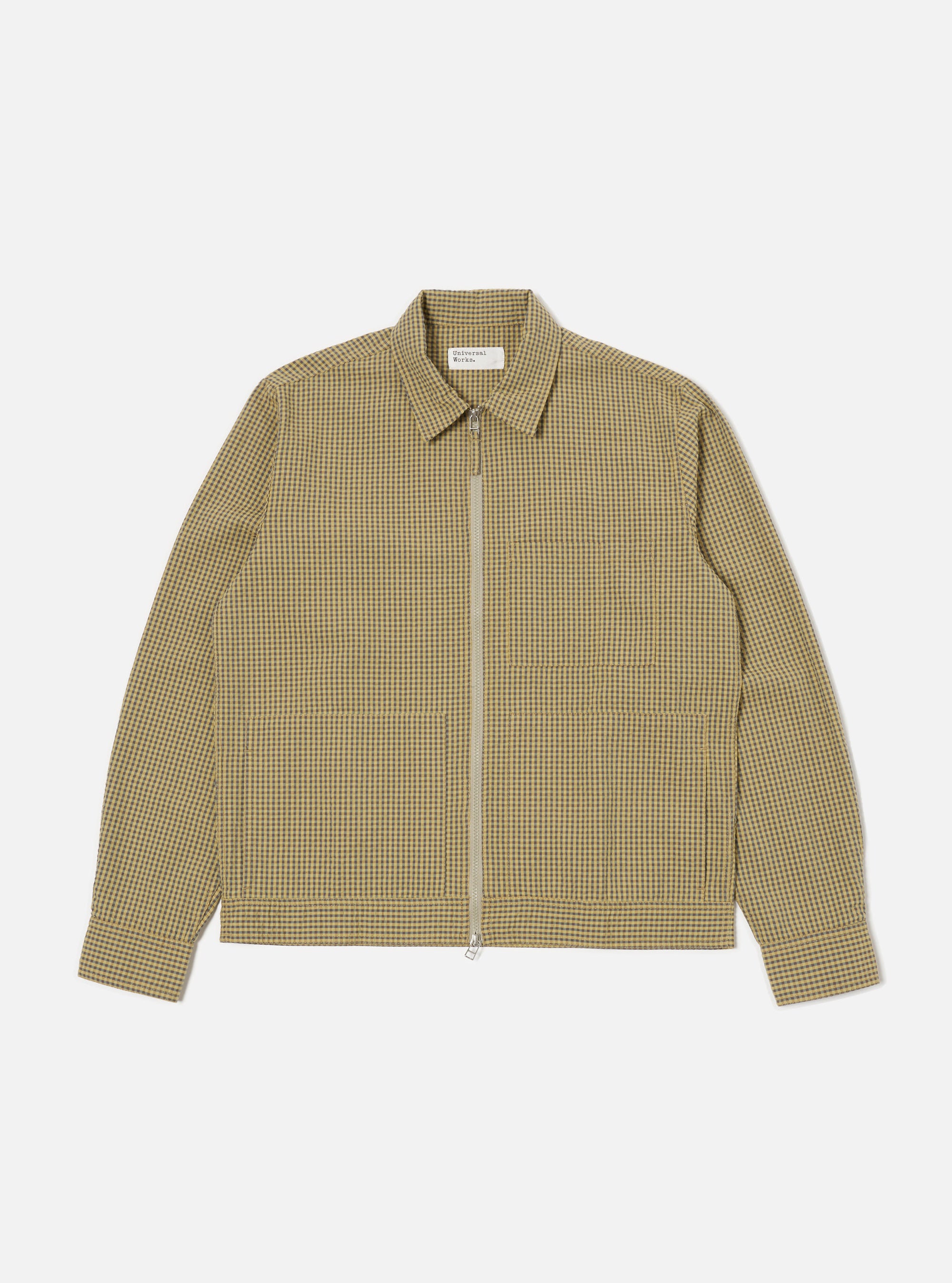 Yellow Japanese Seersucker Zip Uniform Jacket