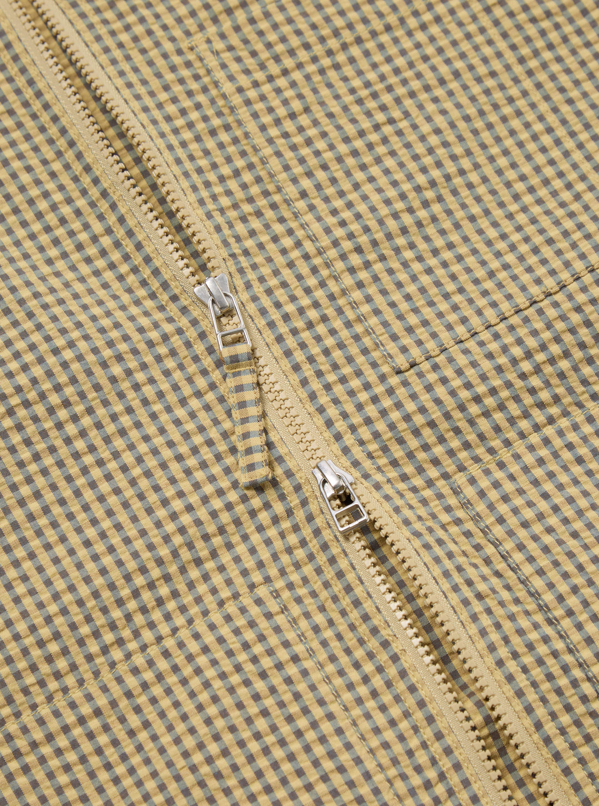 Yellow Japanese Seersucker Zip Uniform Jacket
