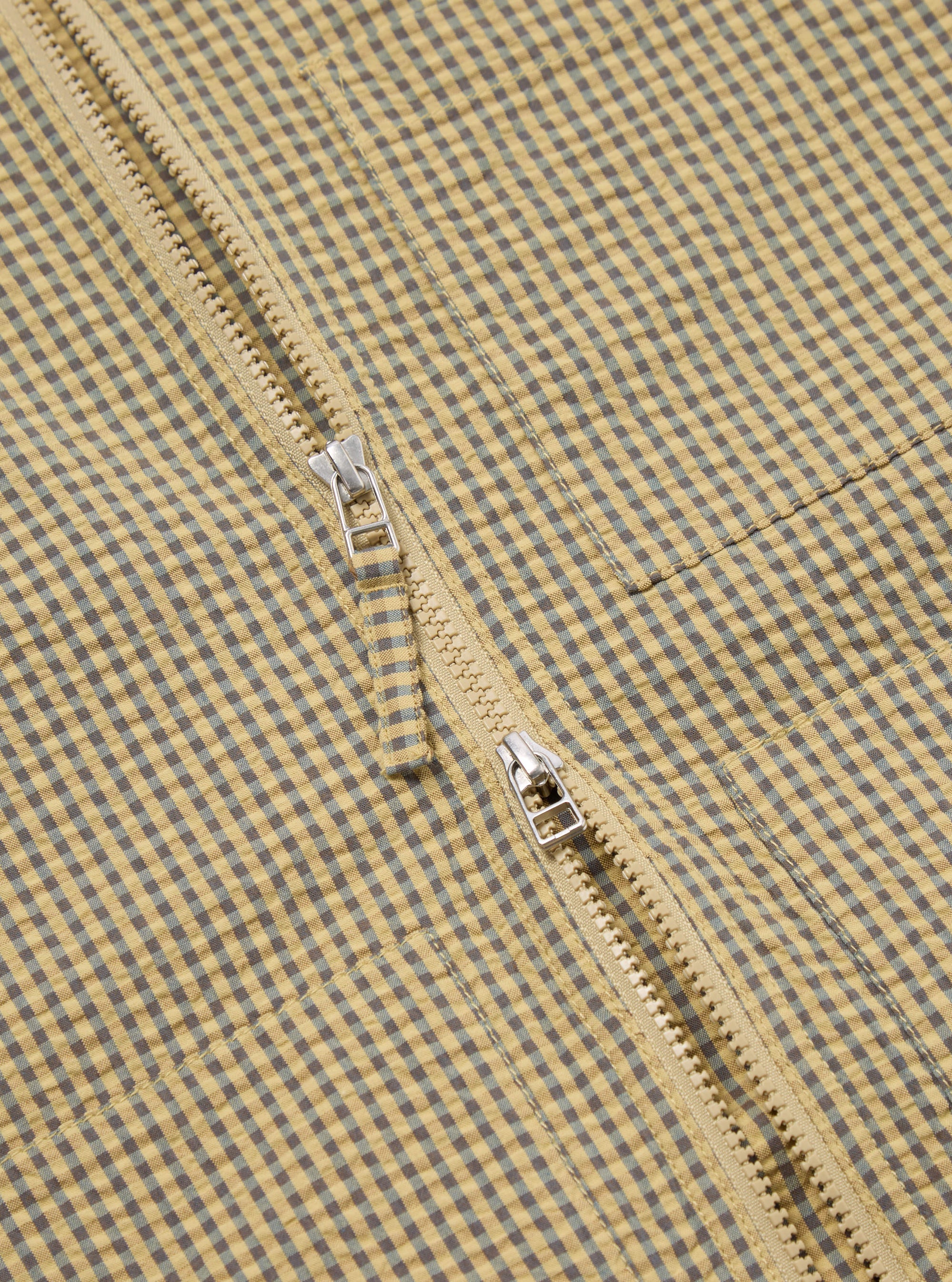 Yellow Japanese Seersucker Zip Uniform Jacket