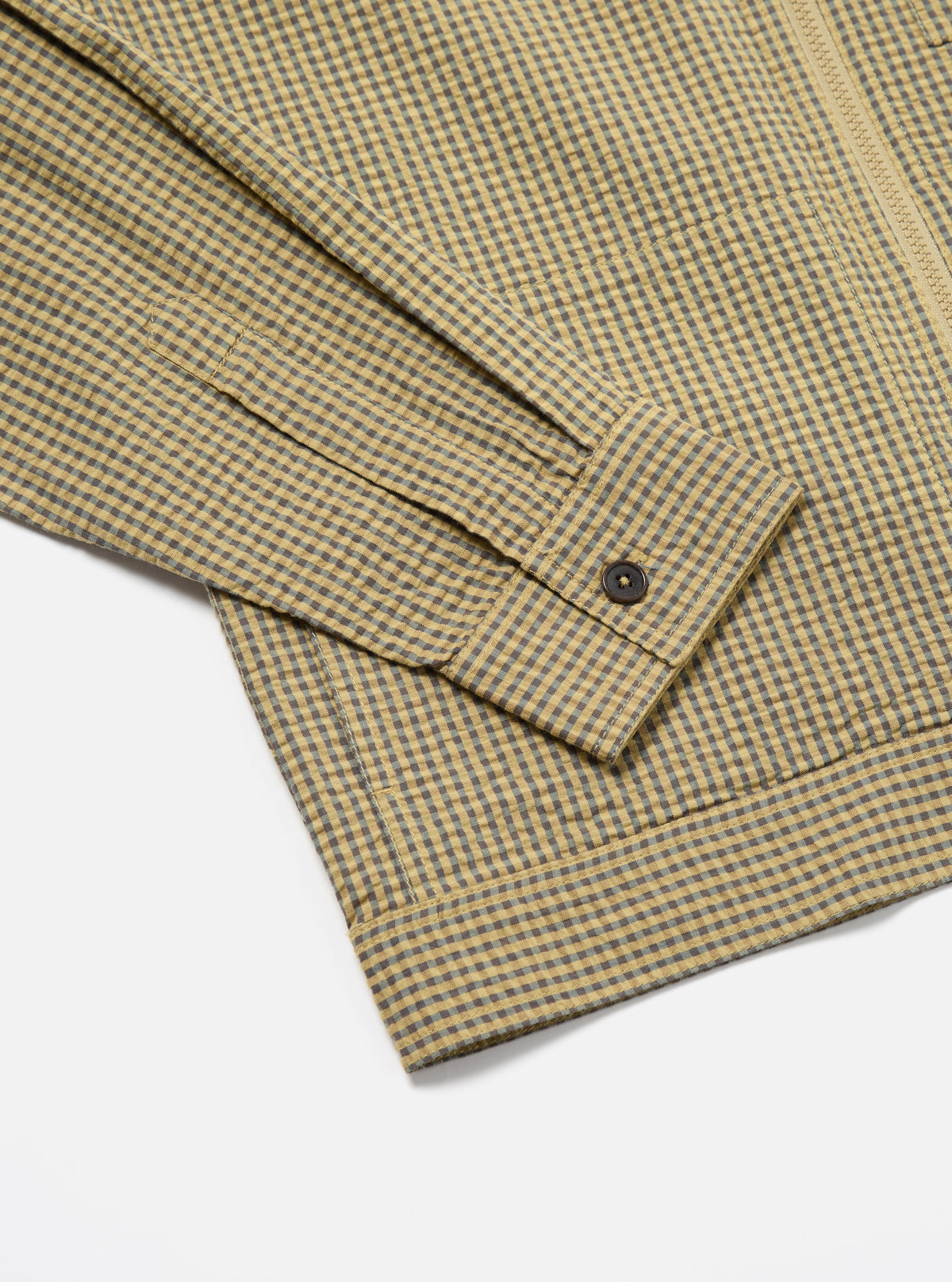 Yellow Japanese Seersucker Zip Uniform Jacket