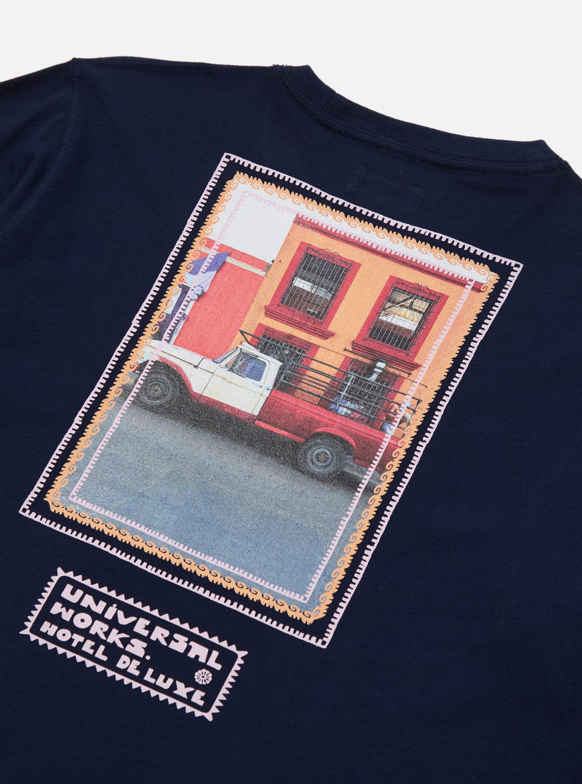 Navy/Pink Single Jersey Pickup Print Tee