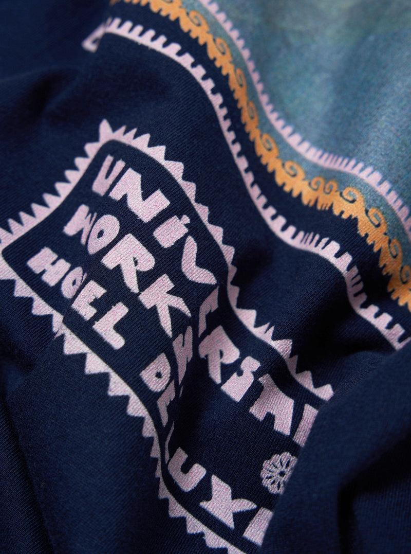 Navy/Pink Single Jersey Pickup Print Tee