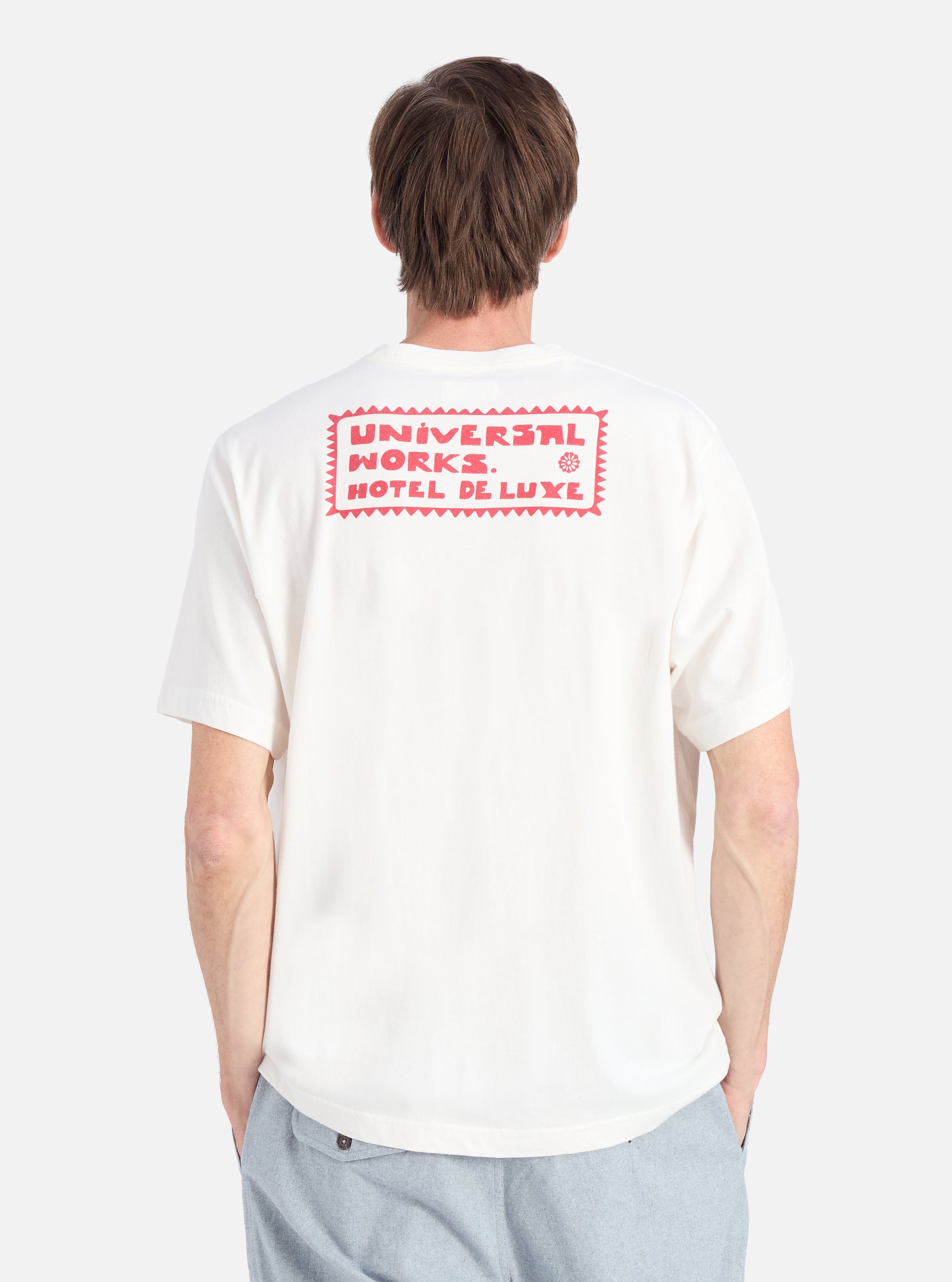 Ecru/Red Single Jersey Pickup Print Tee