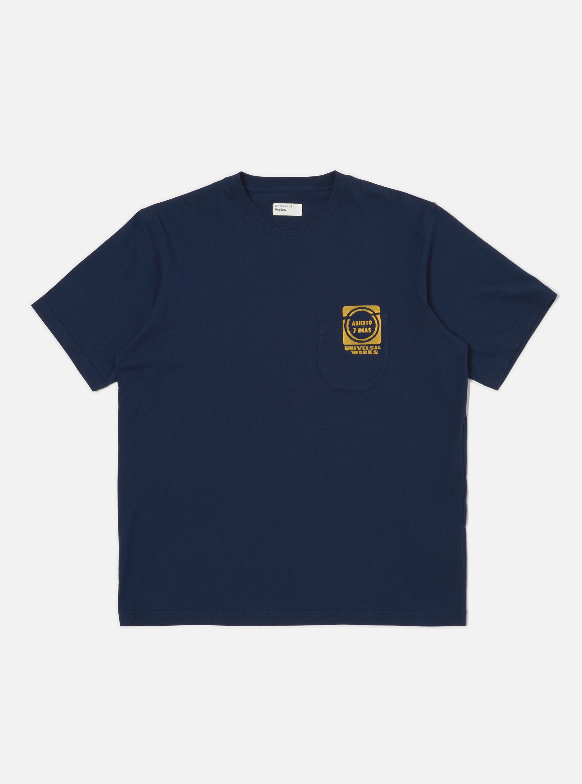Navy/Yellow Single Jersey Print Pocket Tee