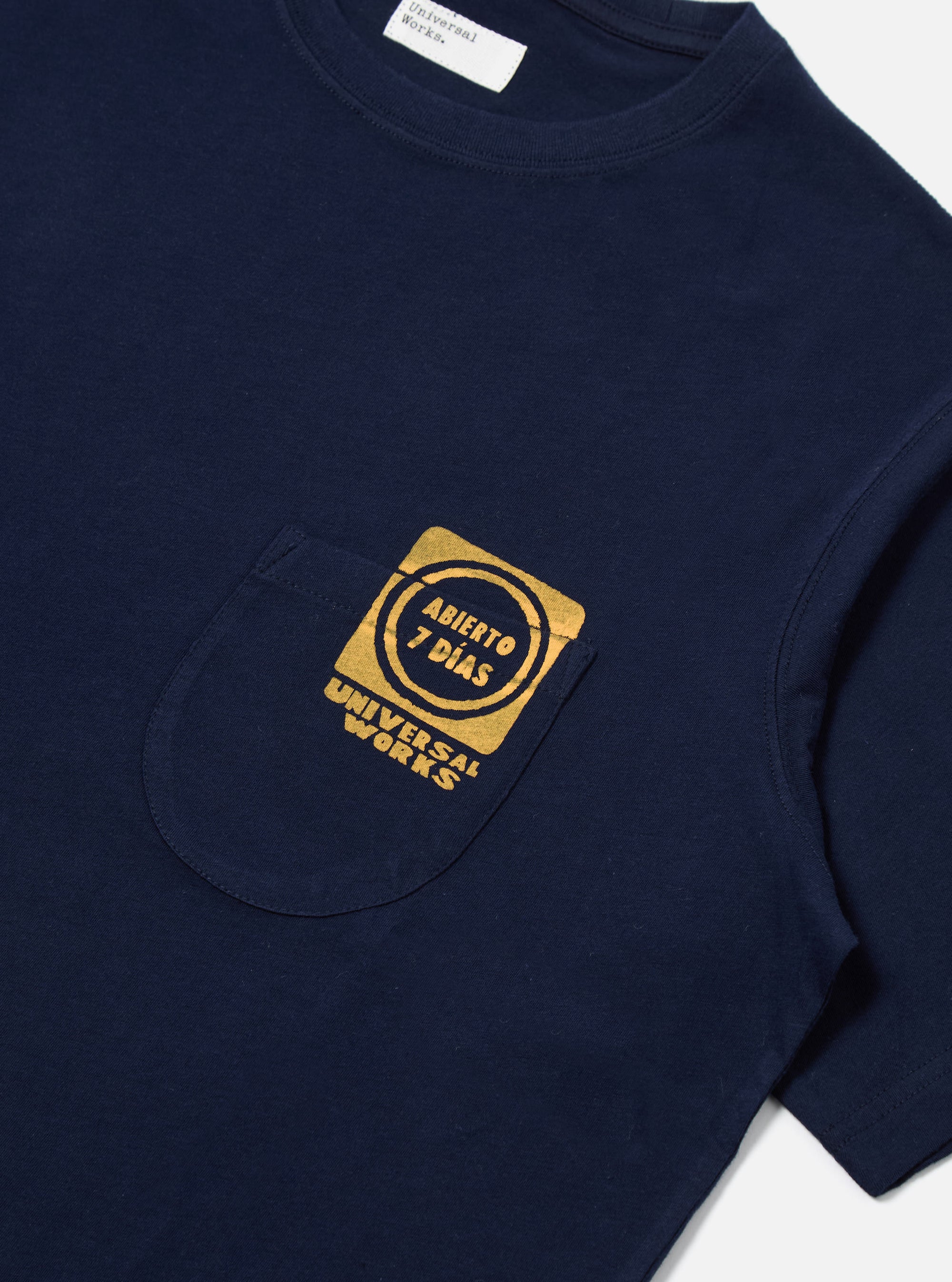 Navy/Yellow Single Jersey Print Pocket Tee