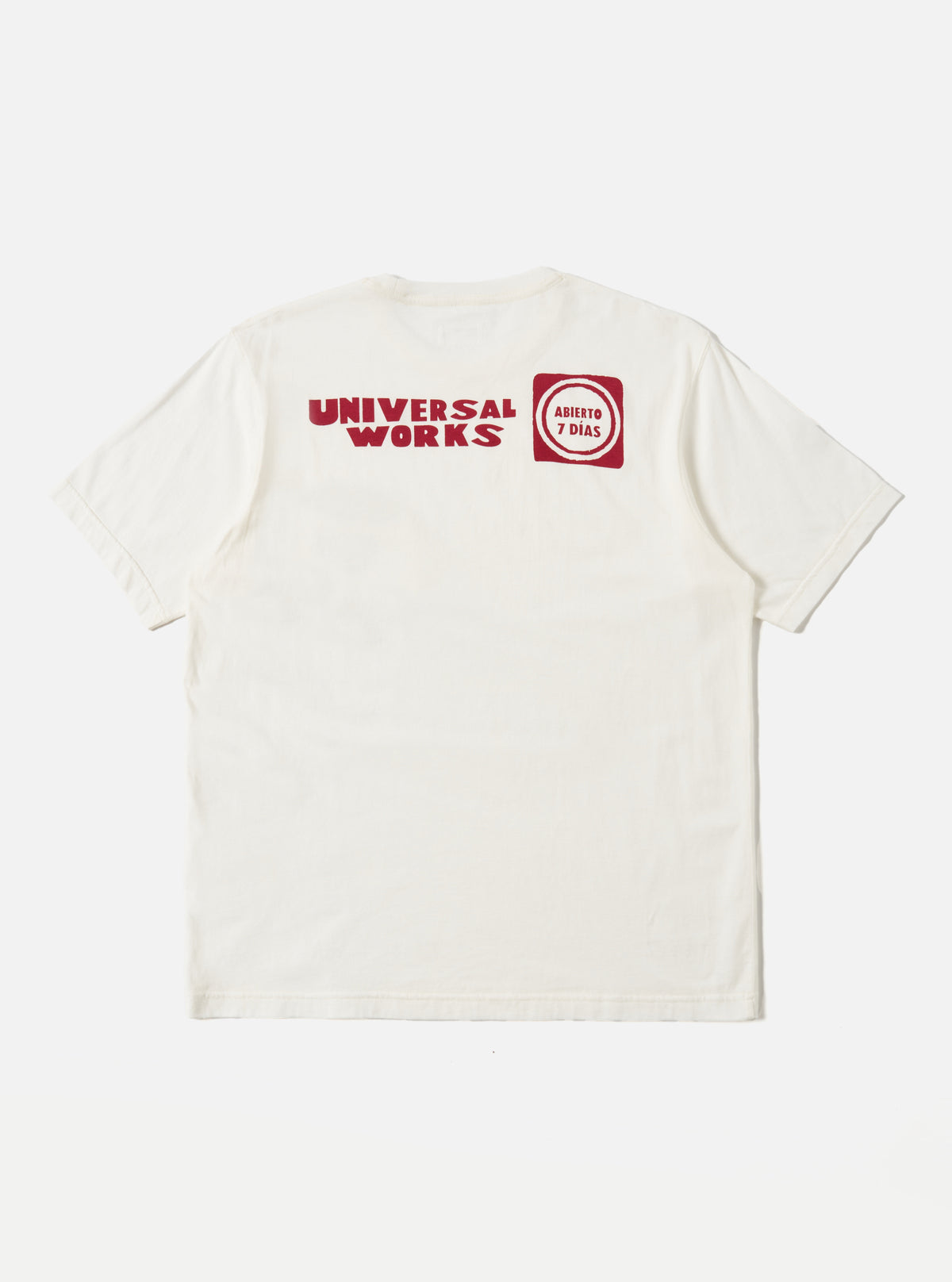 Ecru/Red Single Jersey Print Pocket Tee